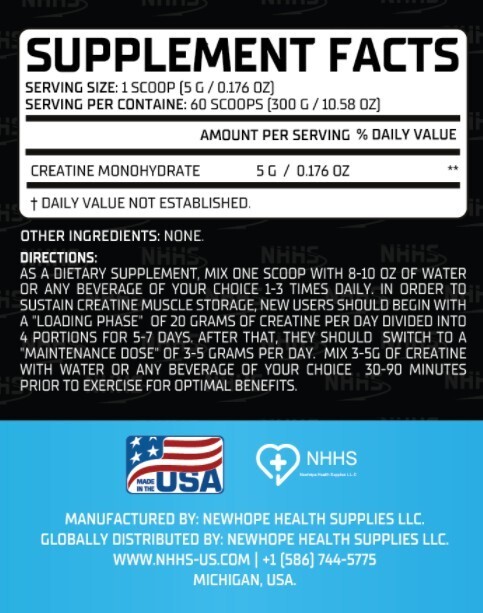 NHHS Micronized creatine monohydrate powder