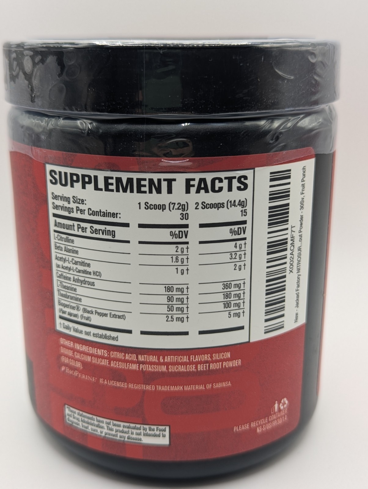 Nitro Surge Shred Thermogenic Pre-Workout Fruit Punch 7.61oz 30 Servings 07/2027