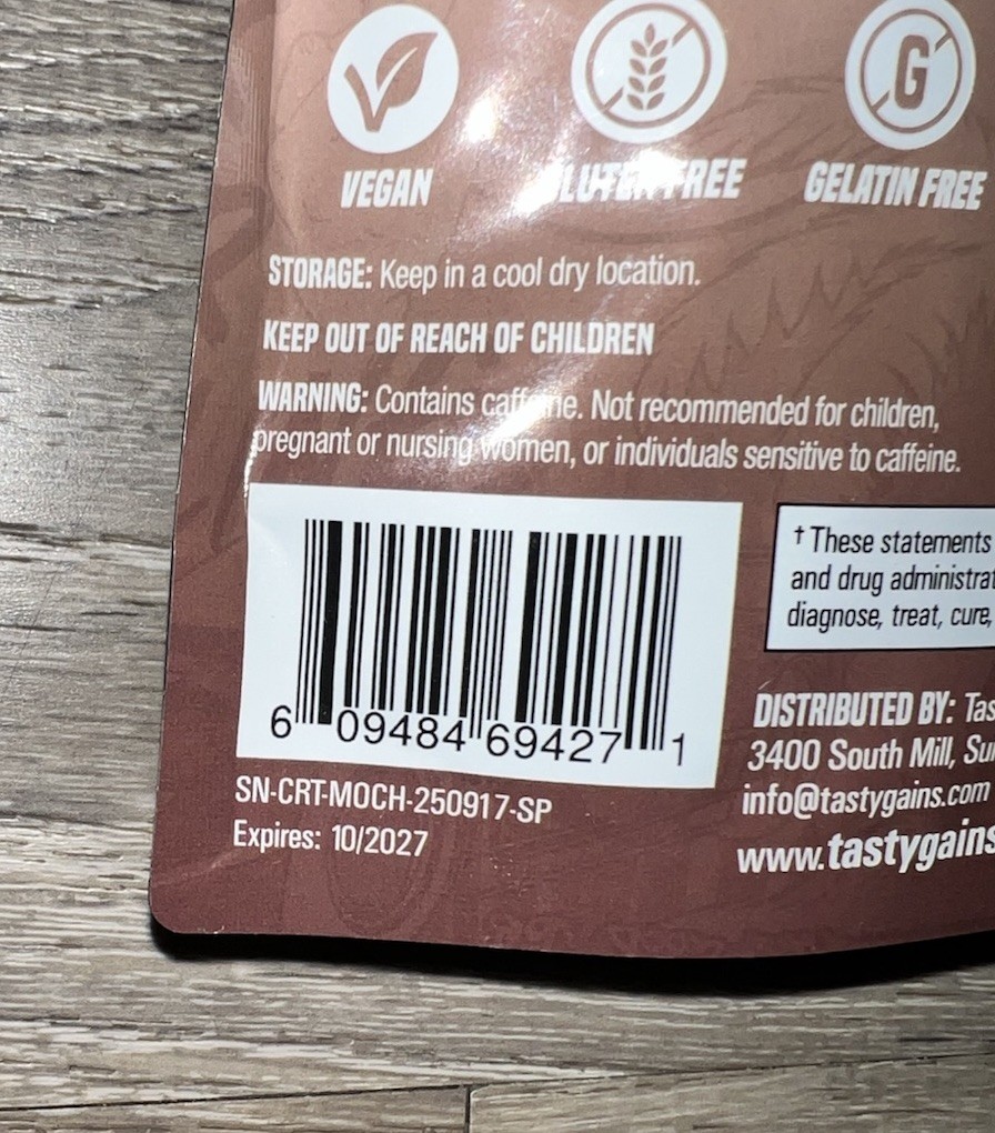 Tasty Gains Mocha Caffeine Gummies Energy Focus Boost Caffeine Gummies For Men