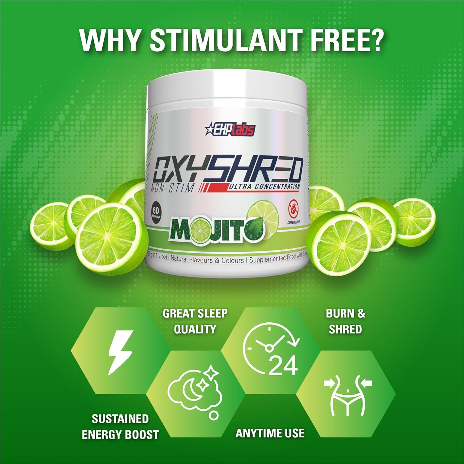 Oxyshred Non Stimulant Pre Workout Powder – Stim Free Pre Workout, Caffeine Free