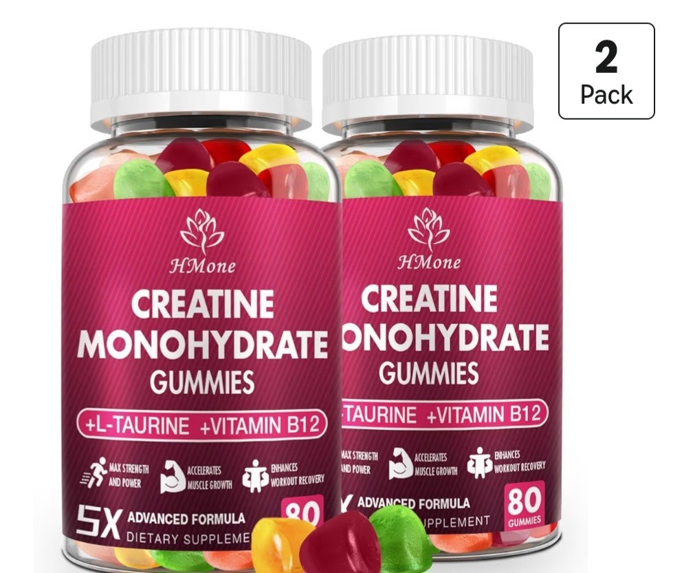 Creatine Monohydrate Gummies – 5g for Men & Women, 160 Count and Creatine Chewab