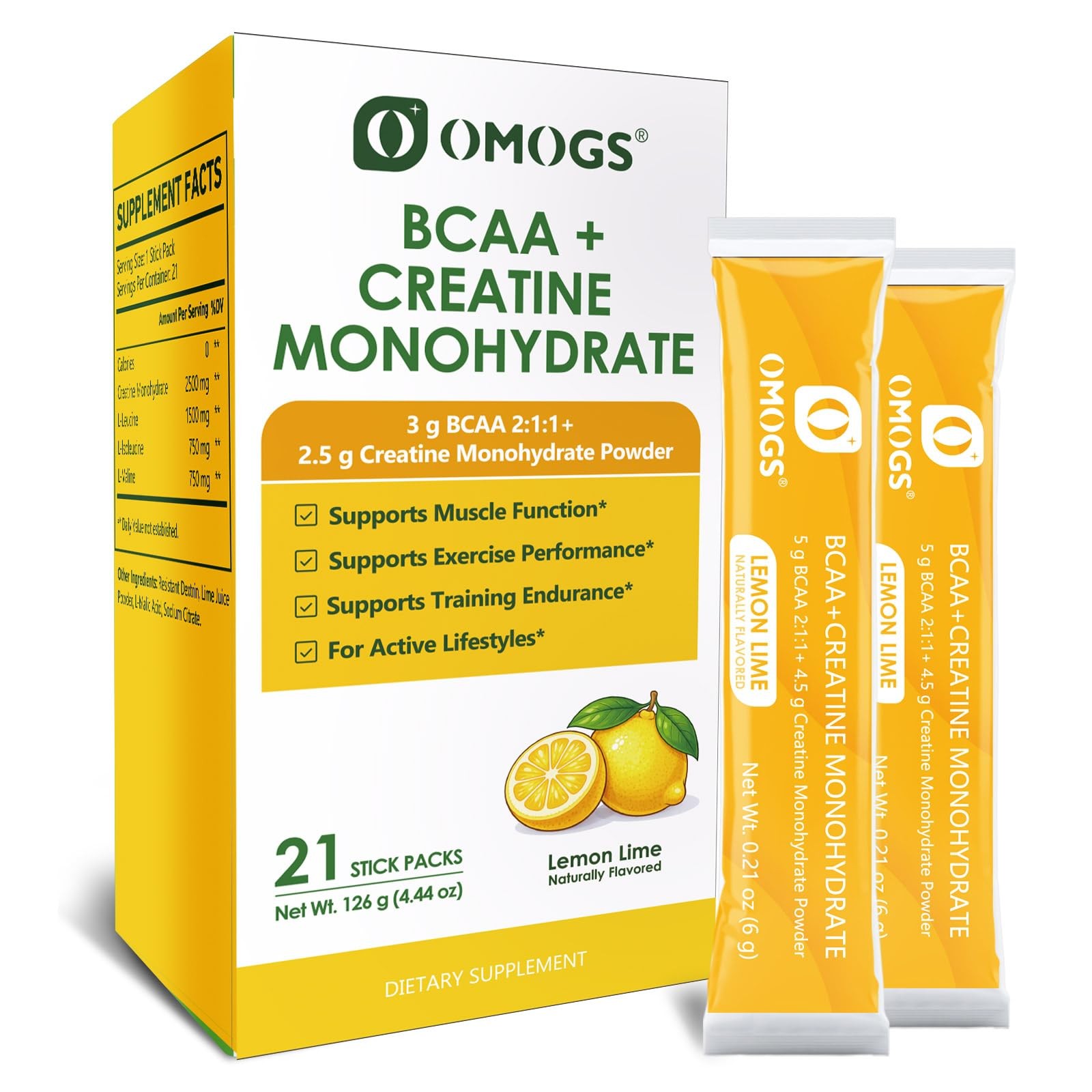 Creatine Monohydrate + BCAA Powder, Supports Muscles, Energy, Strength, ATP P…