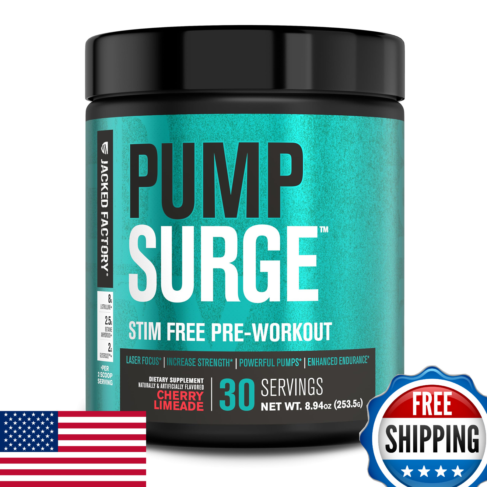Jacked Factory Pumpsurge Caffeine Free Pre Workout for Men & Women – Nootropic B