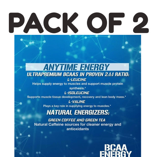 EVL BCAA Energy – Blue Raz Powder – 30 Servings – Pack of 2