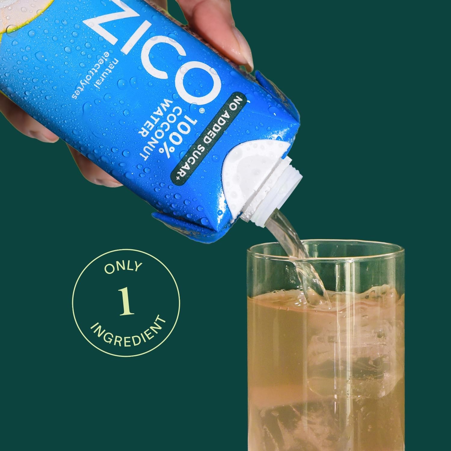 100% Coconut Water – No Added Sugar, Natural Electrolyte Hydration, 11.2 Fl Oz,