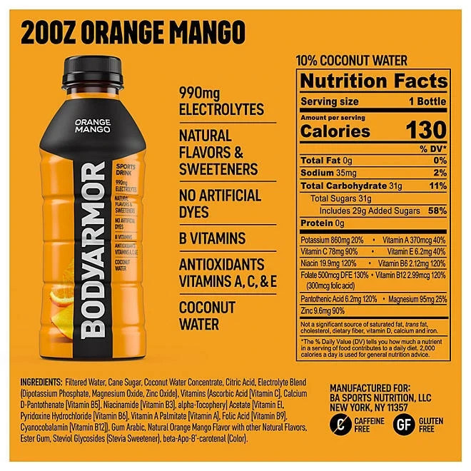 BODYARMOR Sports Drink Variety Pack (20 fl. oz., 18 pk.)