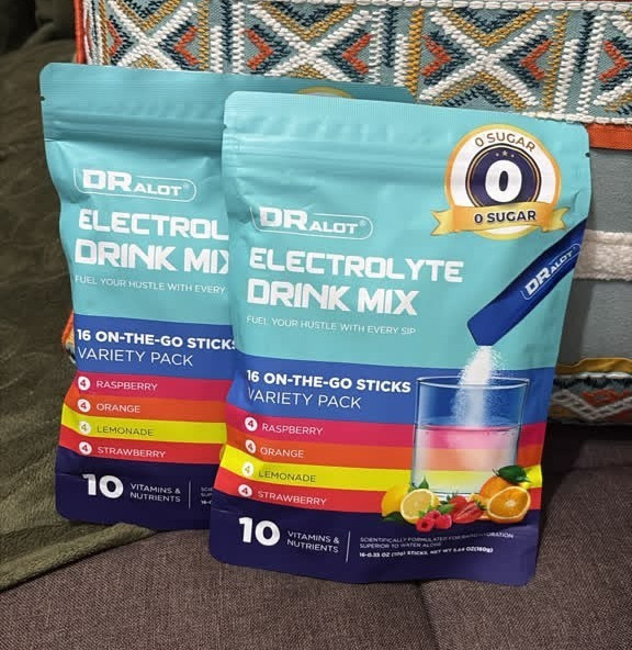 DR ALOT Electrolyte Drink Mix Variety Pack 32 Sticks 2 Pack 0 Sugar
