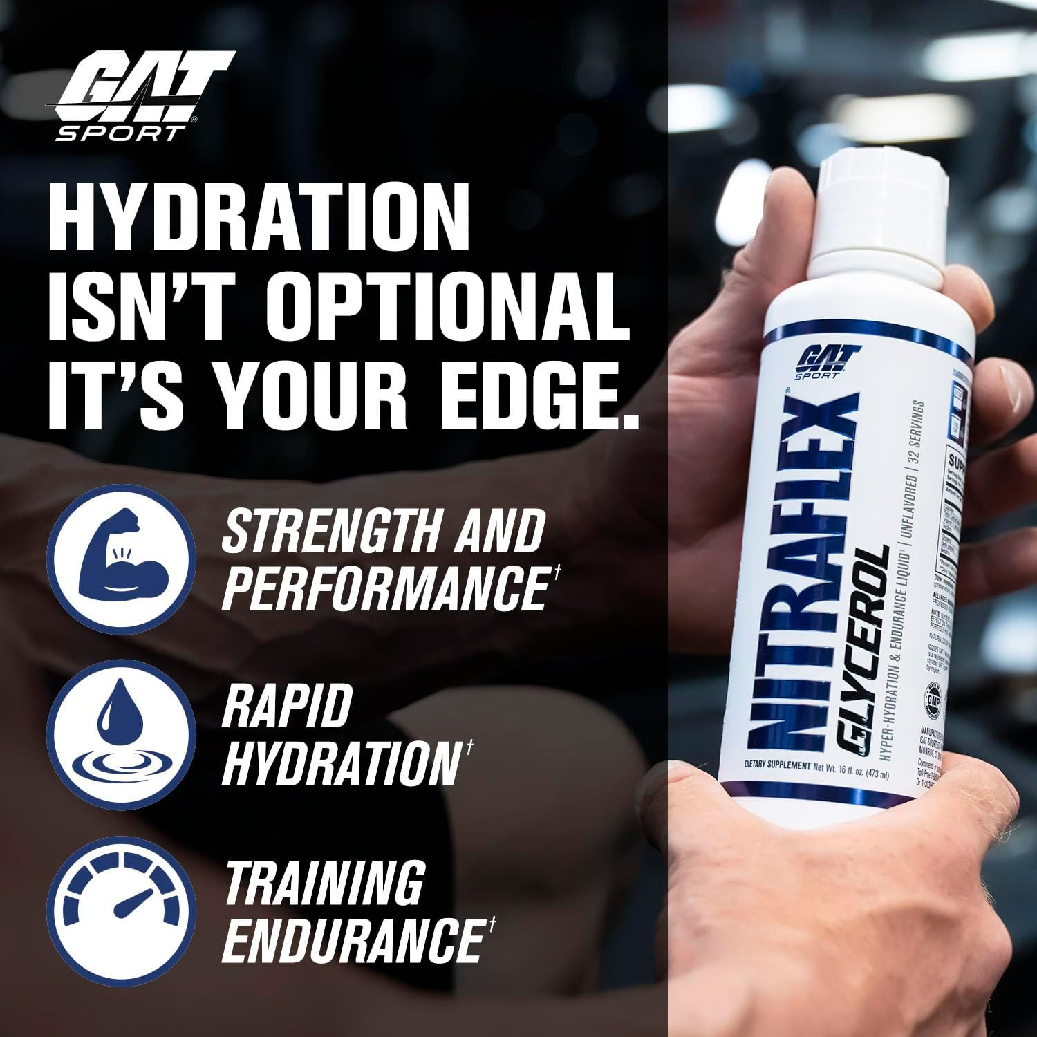 Nitraflex Glycerol Liquid Pre-Workout Stim & Caffeine Free, Beta-Alanine, Betain