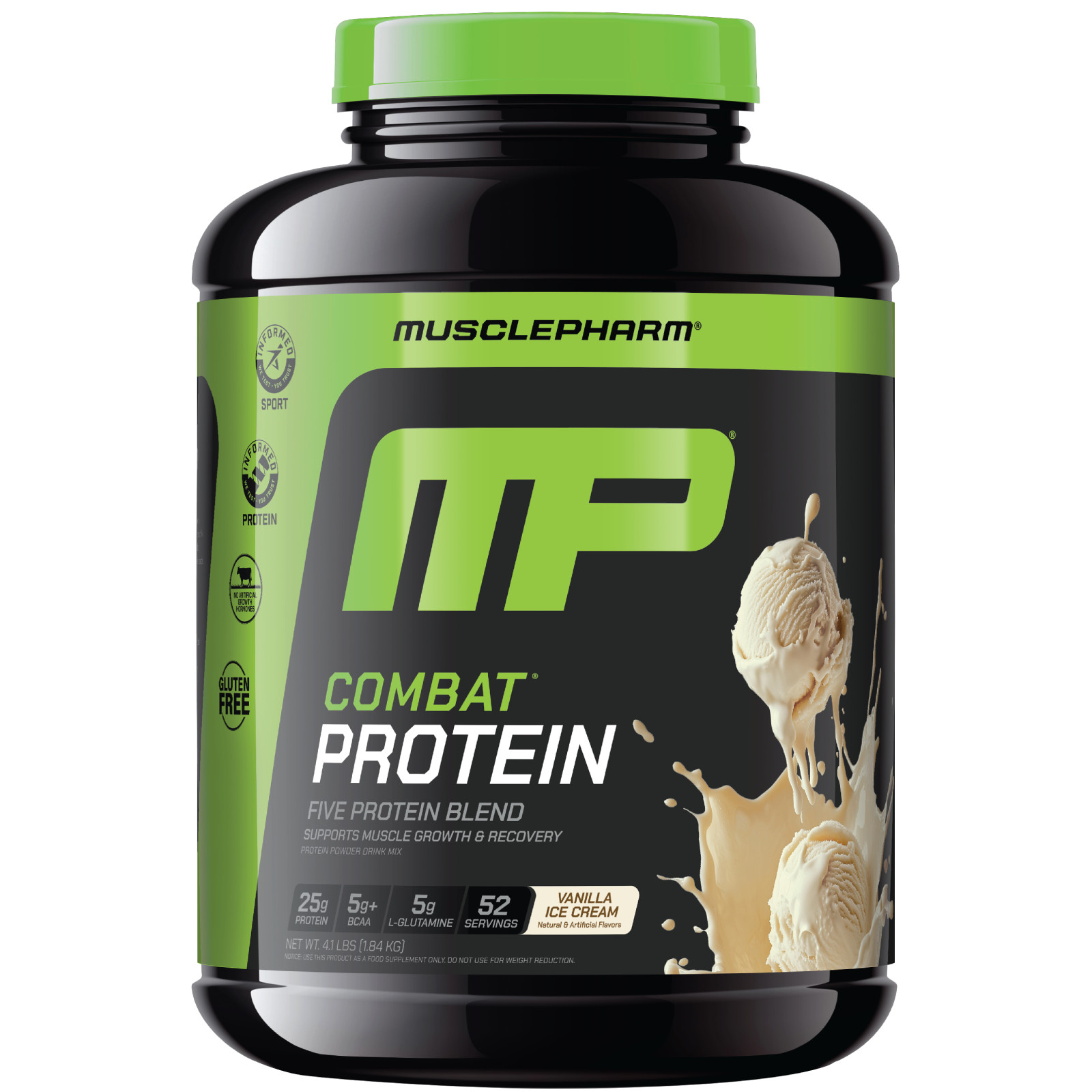 Combat® Protein Powder, Vanilla Ice Cream, 4.1 lbs (1.84 kg)