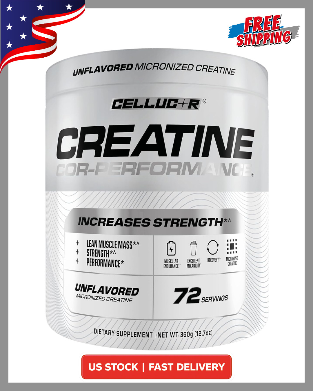 COR-Performance Creatine, Unflavored, 12.7oz (360 g)