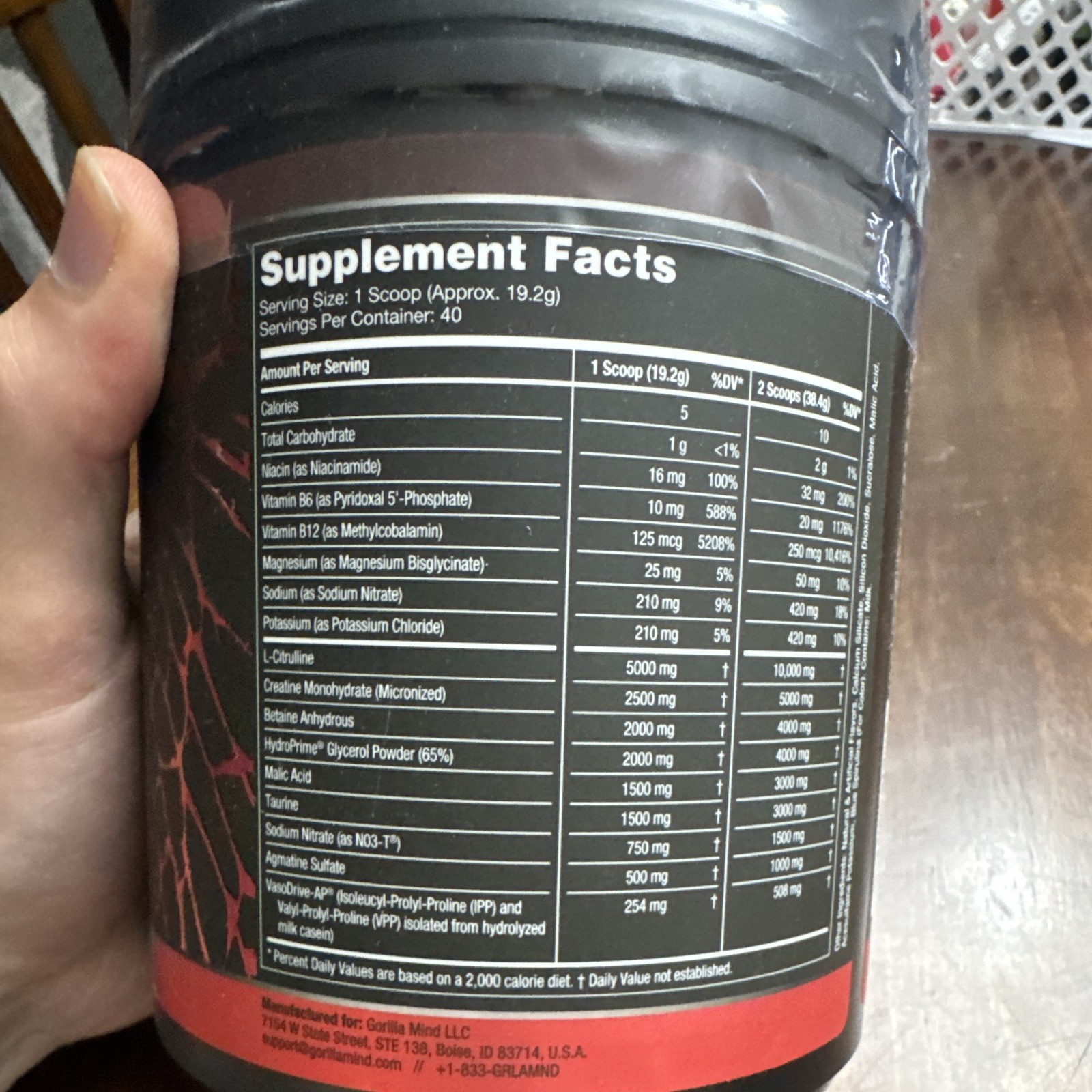 Gorilla Mind Gorilla Mode Nitric Stimulant-Free Bombsicle 40 Servings