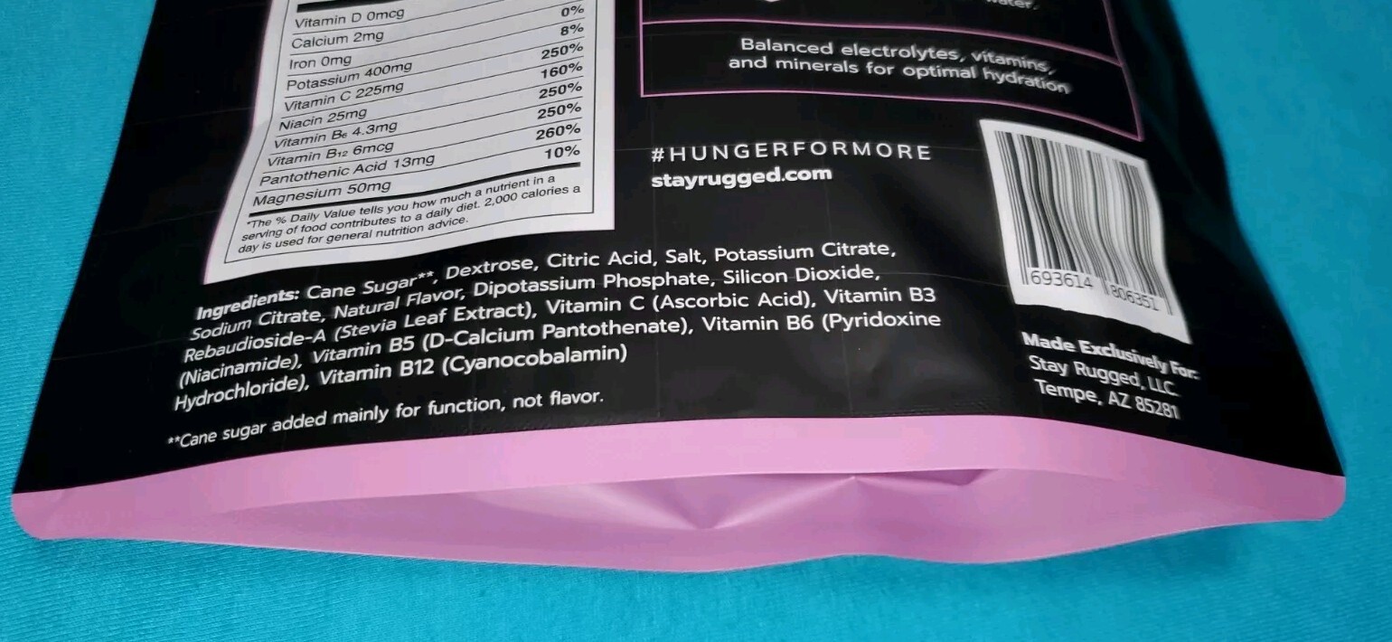 Rugged Hydration Mixed-Berry Electrolytes 15 packets NEW SEALED *FREE SHIPPING*