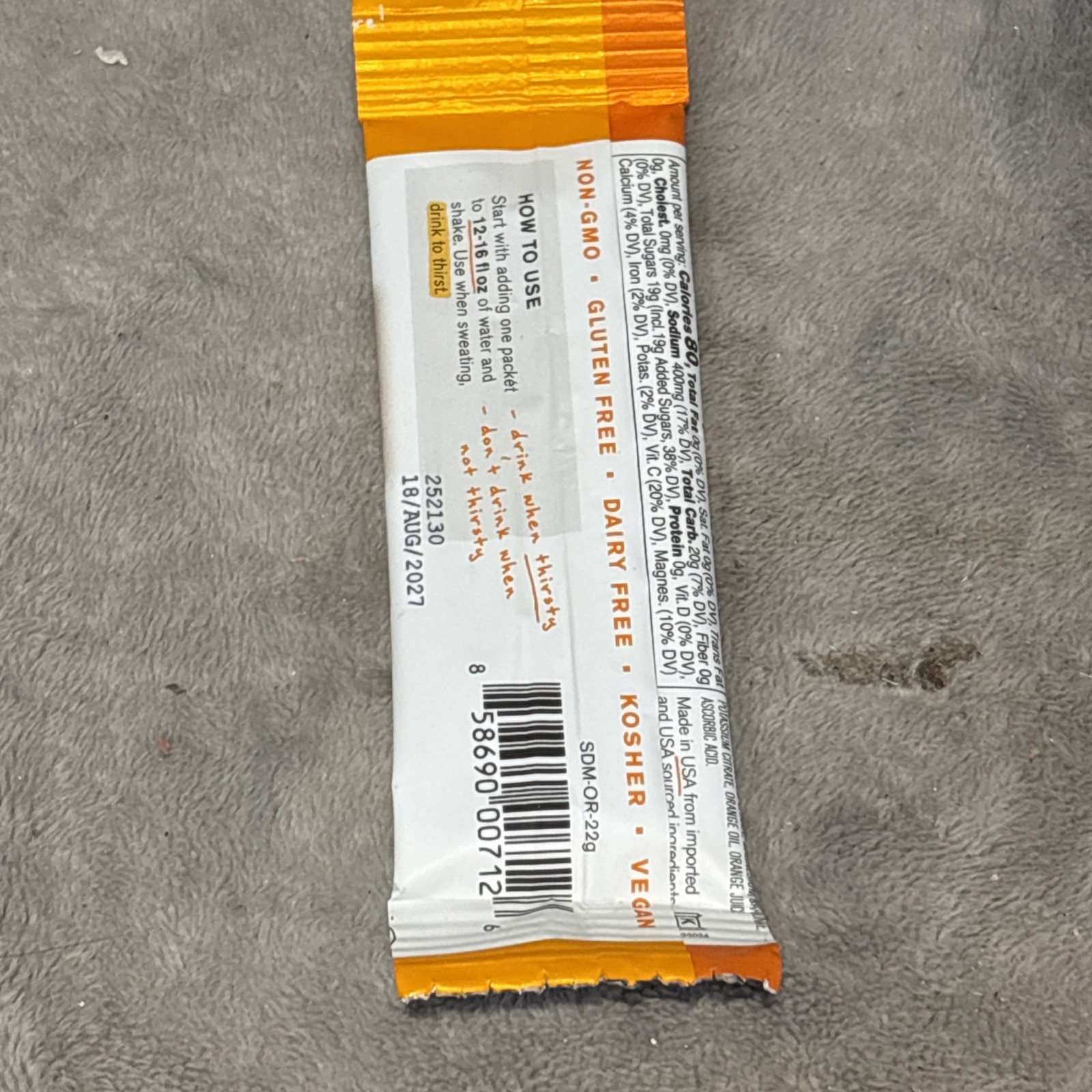 Skratch Labs Sport Hydration Drink Mix – Orange – 20 servings Loose packages