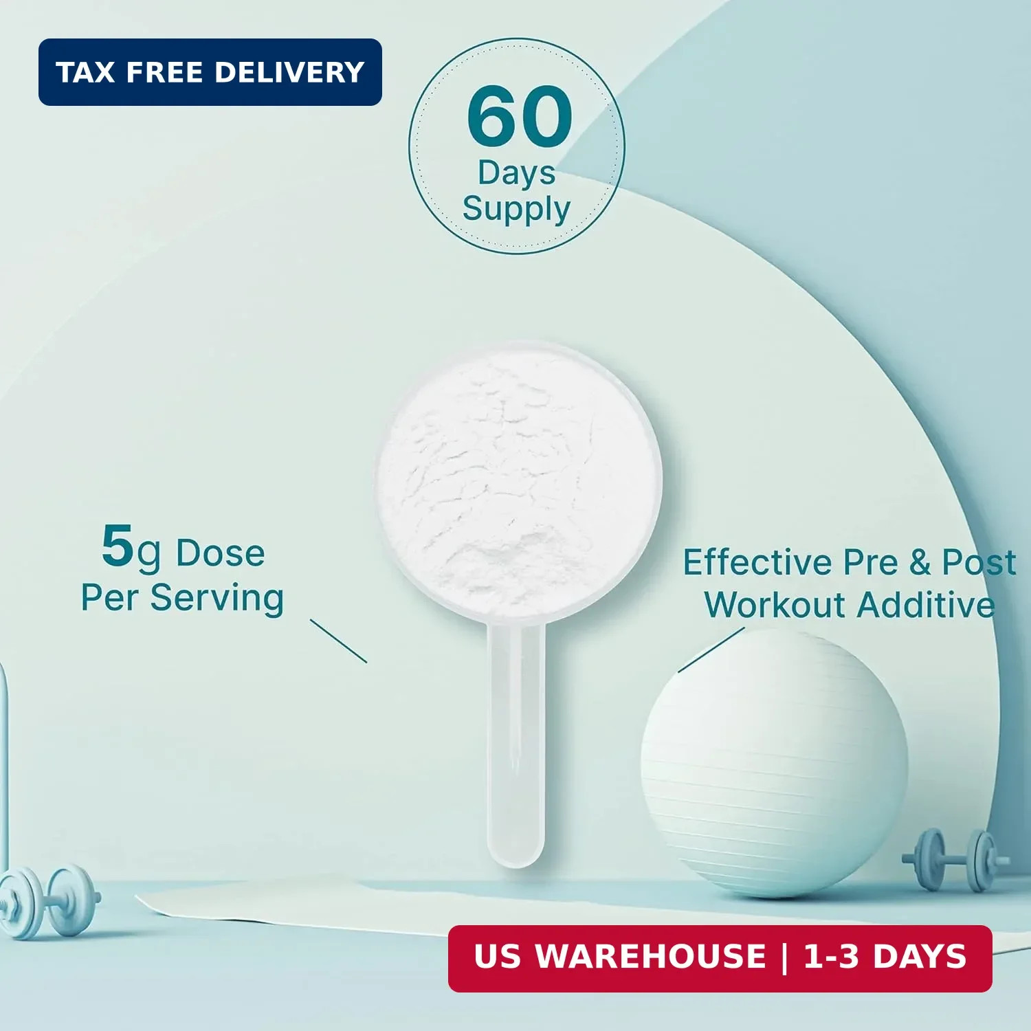 DEAL SUPPLEMENT Instant Creatine Monohydrate Powder, 5g Per Serving – 60 Serving