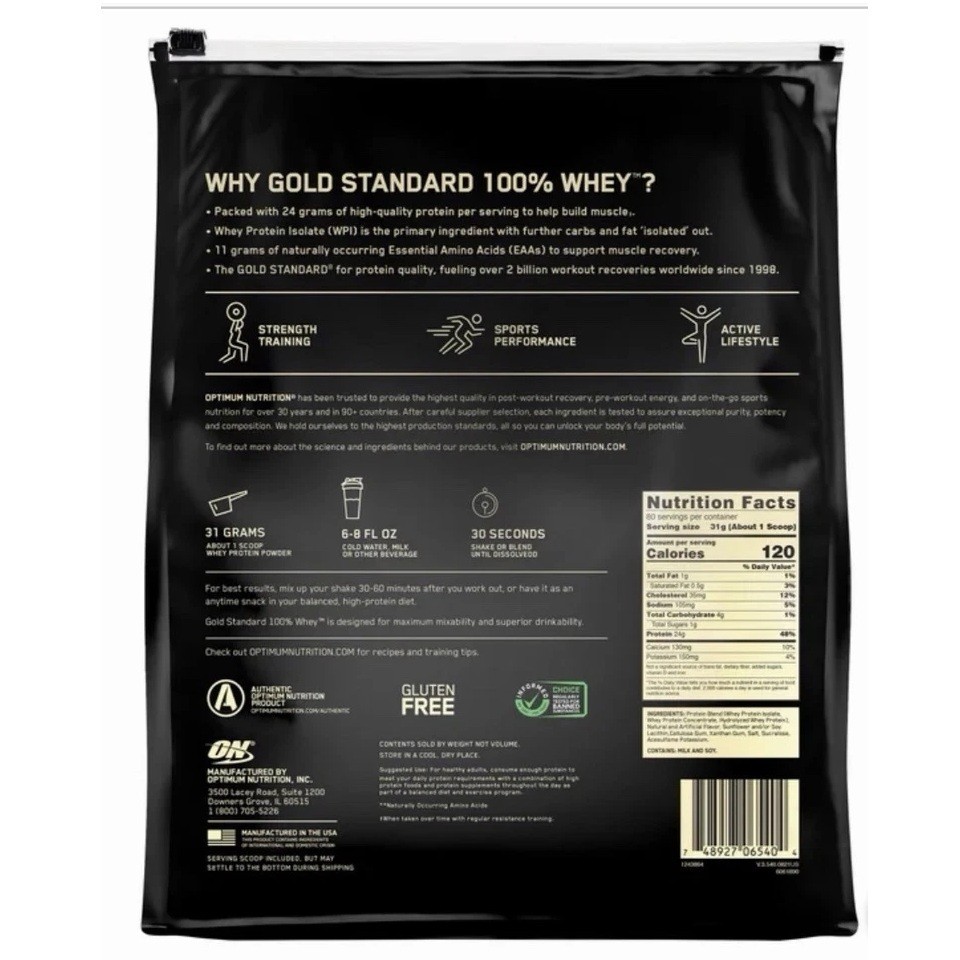 Optimum Nutrition Gold Standard 100% Whey Protein Vanilla Ice Cream, 80 Servings