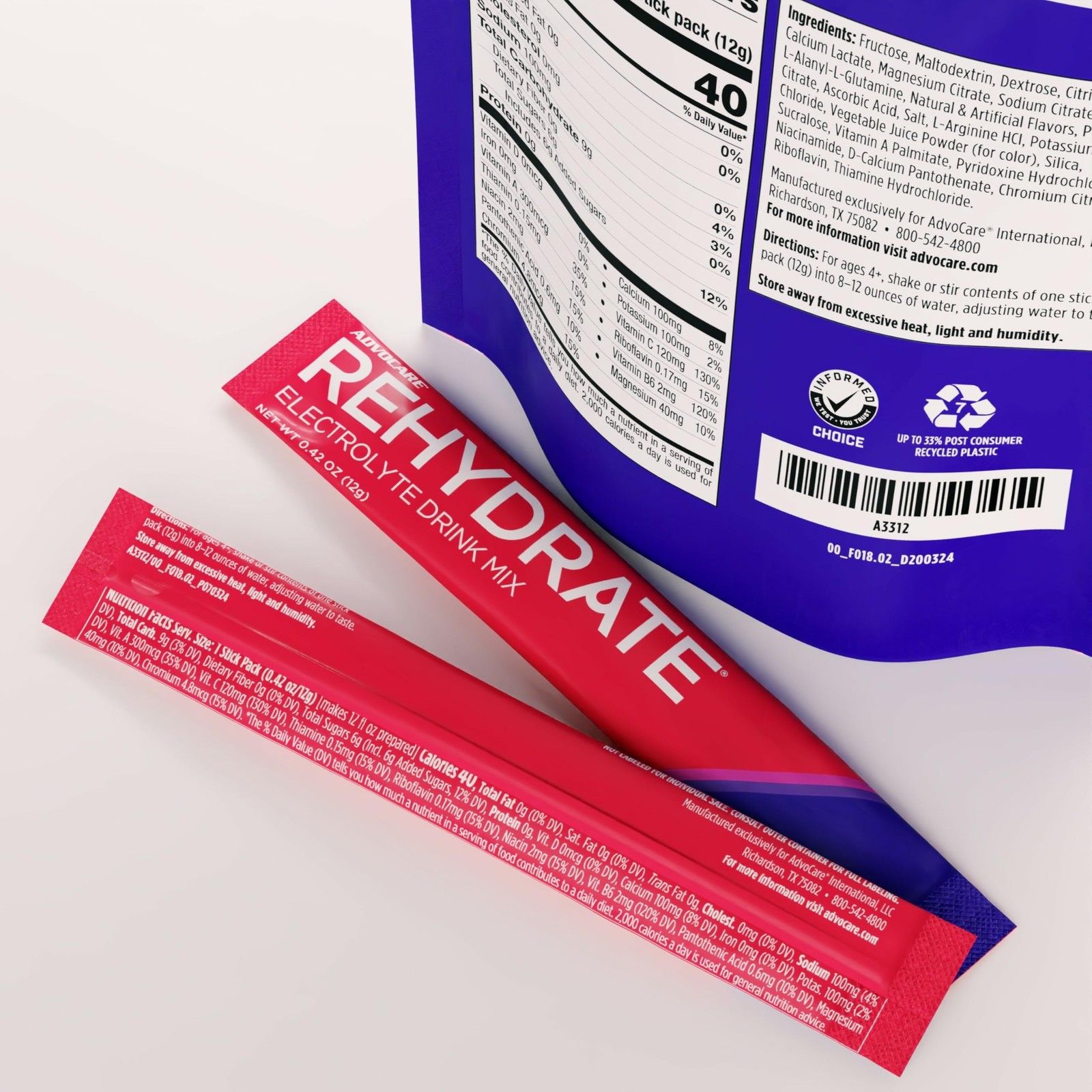 AdvoCare Rehydrate – Electrolyte Drink Mix – Includes 6.3 Ounce (Pack of 1)