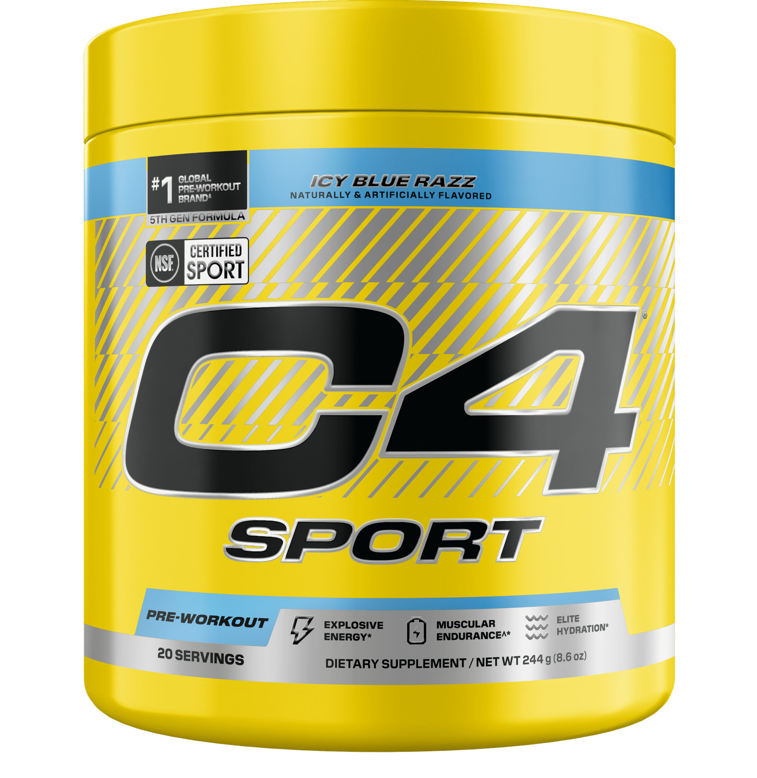 C4 Sport Pre-Workout Powder, Hawaiian Punch® Fruit Juicy Red®, 20 Servings