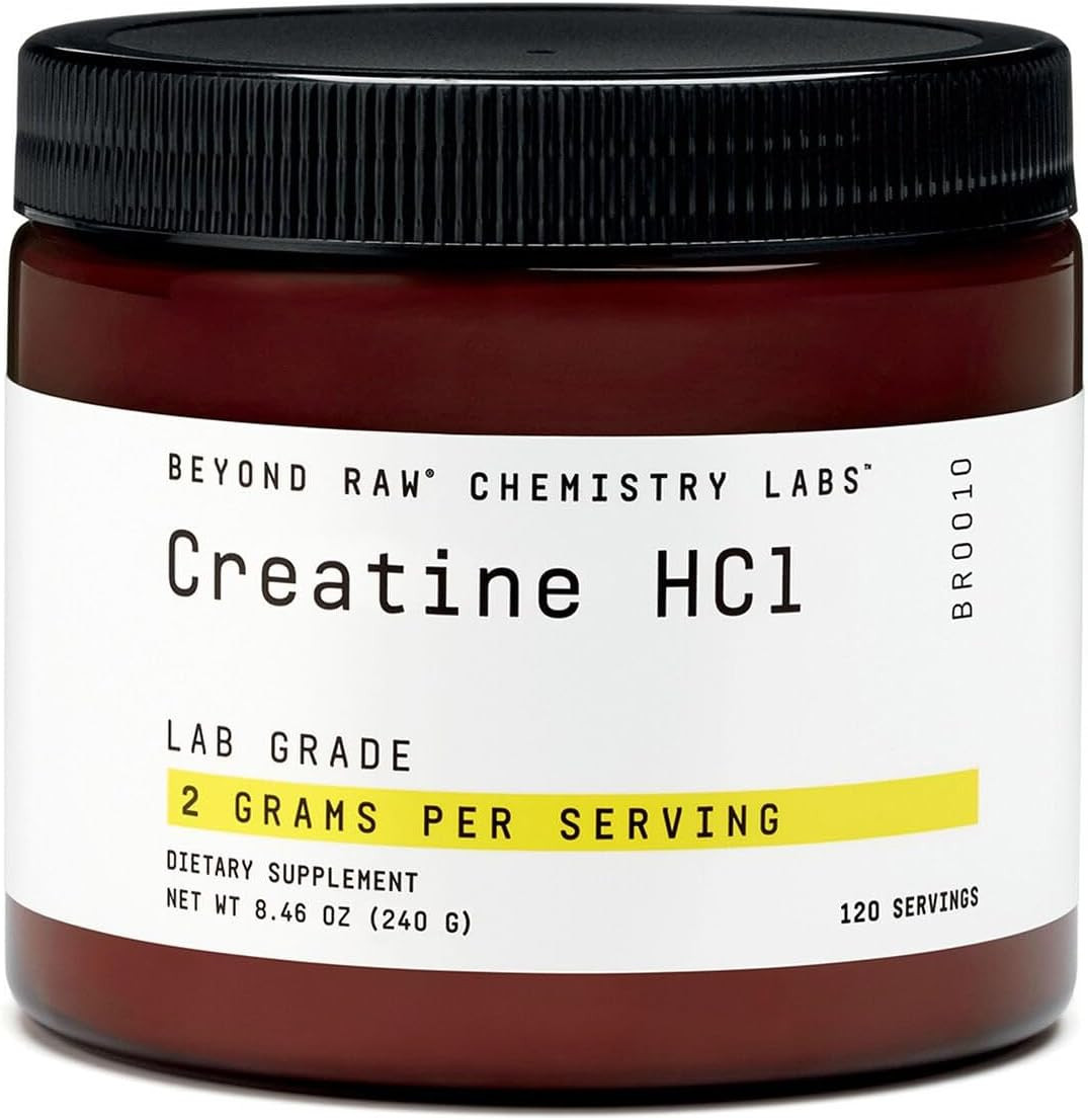 BEYOND RAW Science-Backed Creatine Hcl Powder, Lab Grade, for Muscle Strength an