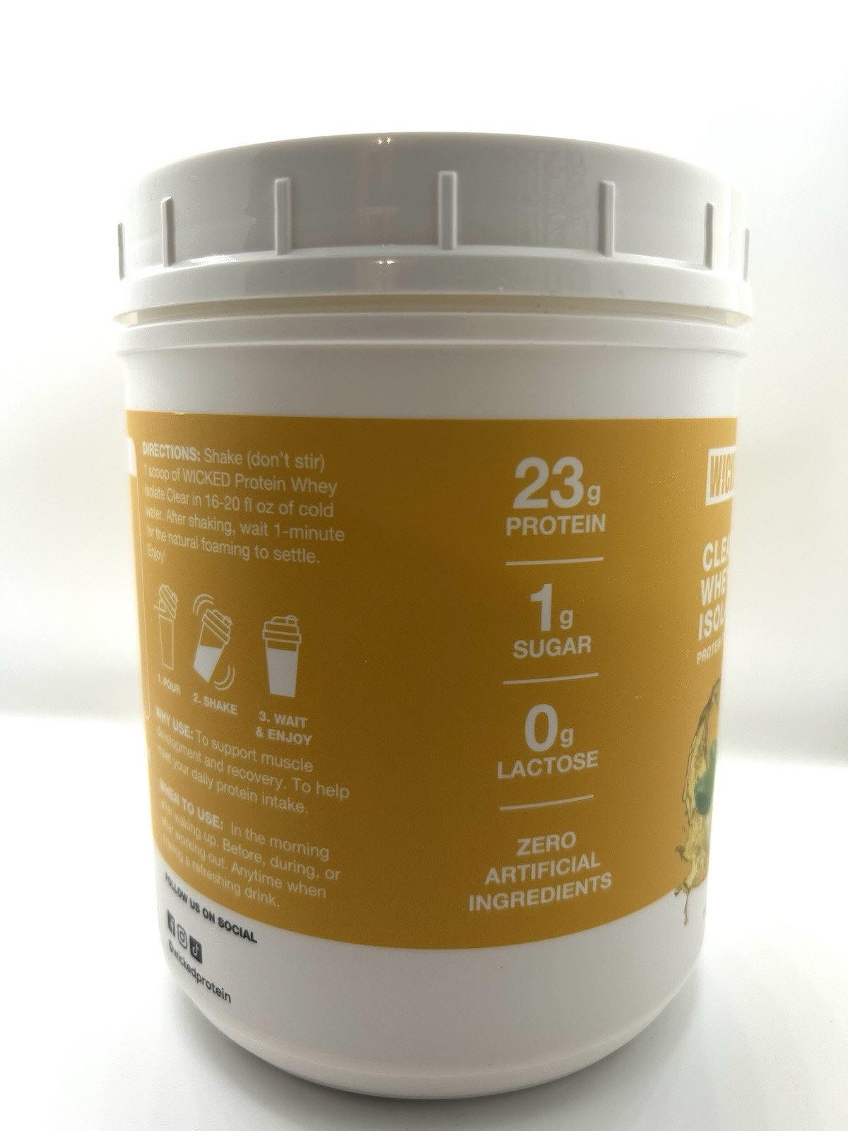 WICKED Lemonade Clear Whey Isolate Protein Powder 23g Protein 18 Servings NEW