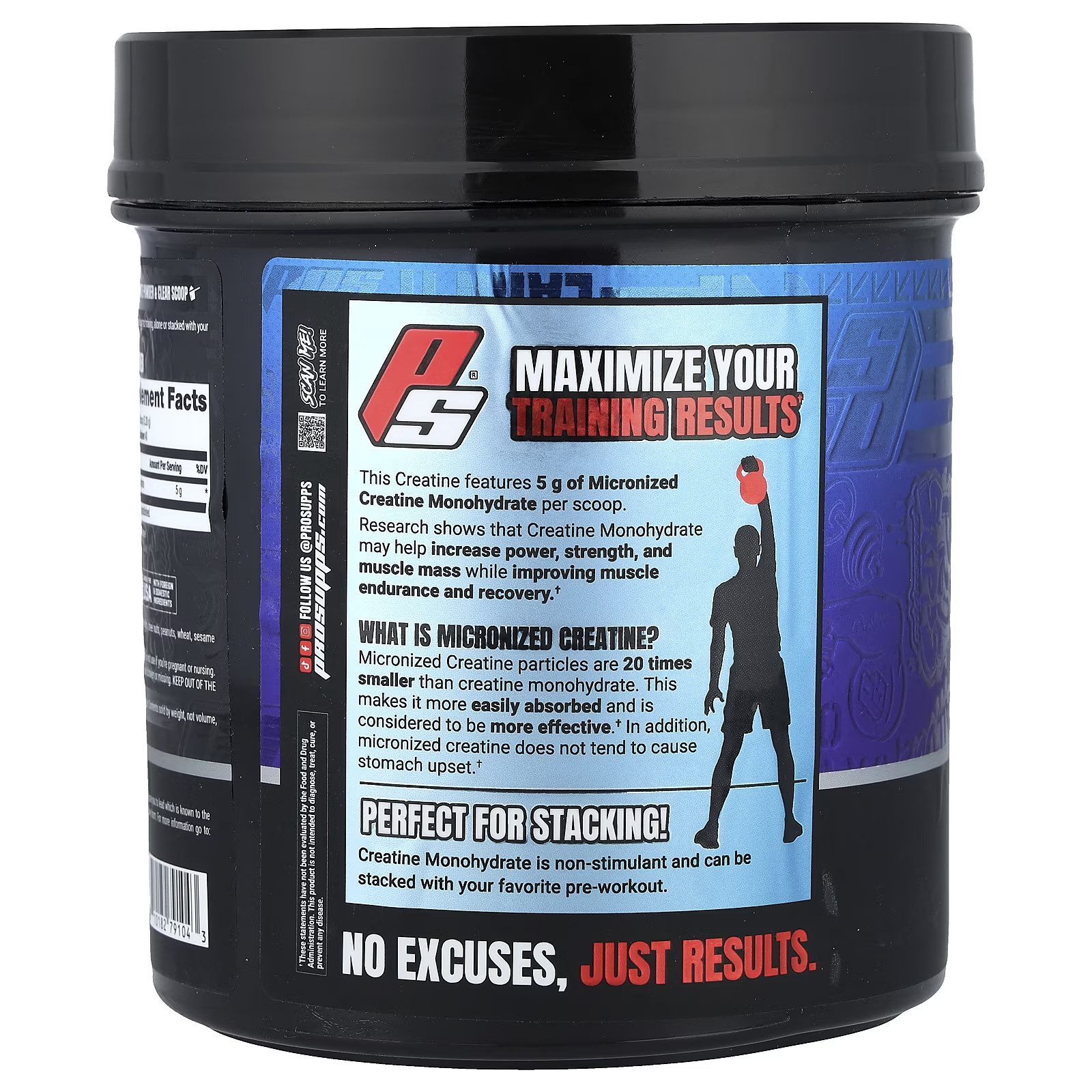 Creatine Monohydrate, Blue Razz & Unflavored, 1 Lb 1.7 Oz (502 G)
