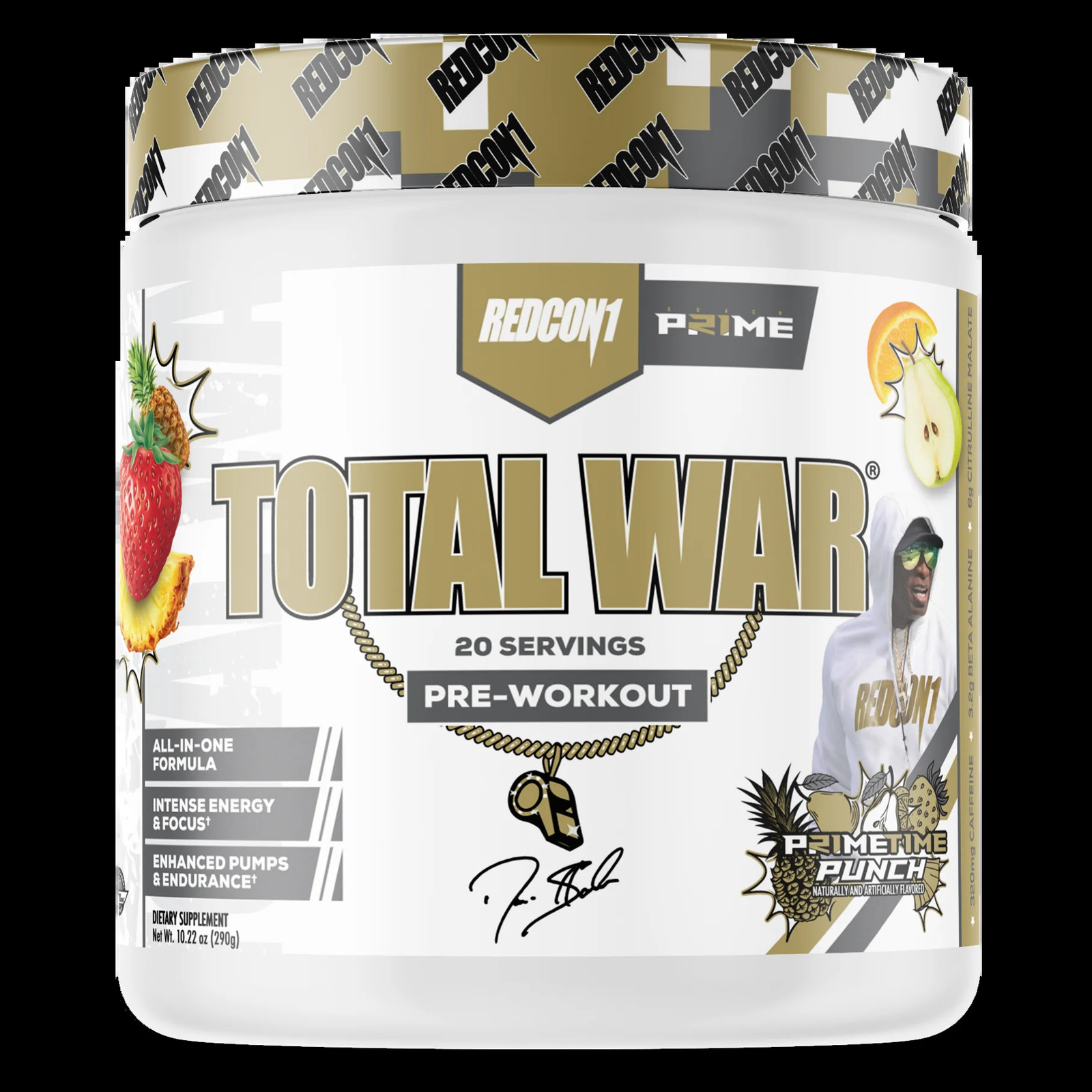 Total War Pre-Workout Powder Beta-Alanine & Citrulline Malate, Primetime Punch,