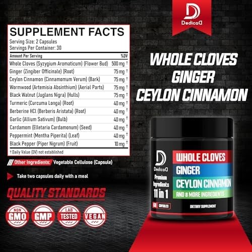 DEDICAD 11in1 Cloves Supplement with Ginger, Ceylon Cinnamon and 8 Other More –
