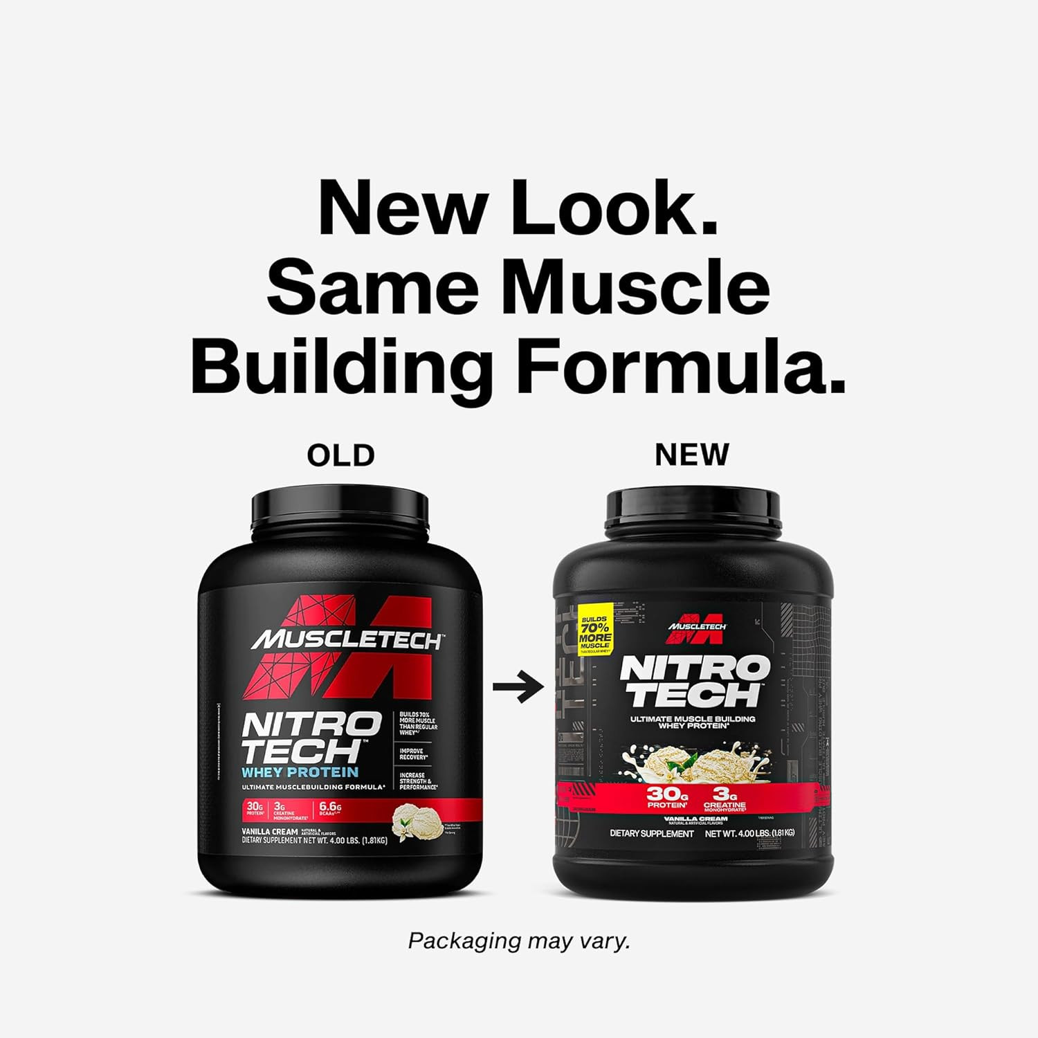 Whey Protein Powder (Vanilla Cream, 4 Pound) – Nitro-Tech Ultimate Muscle Buildi