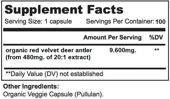 RED VELVET DEER ANTLER Extract, IGF-1 Maximum Strength 200 capsules NEW BATCH!!