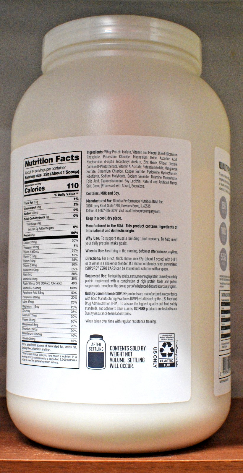 Isopure Cookies & Cream Zero Carb Protein Powder 3 lb (1.36 kg) 44 Servings