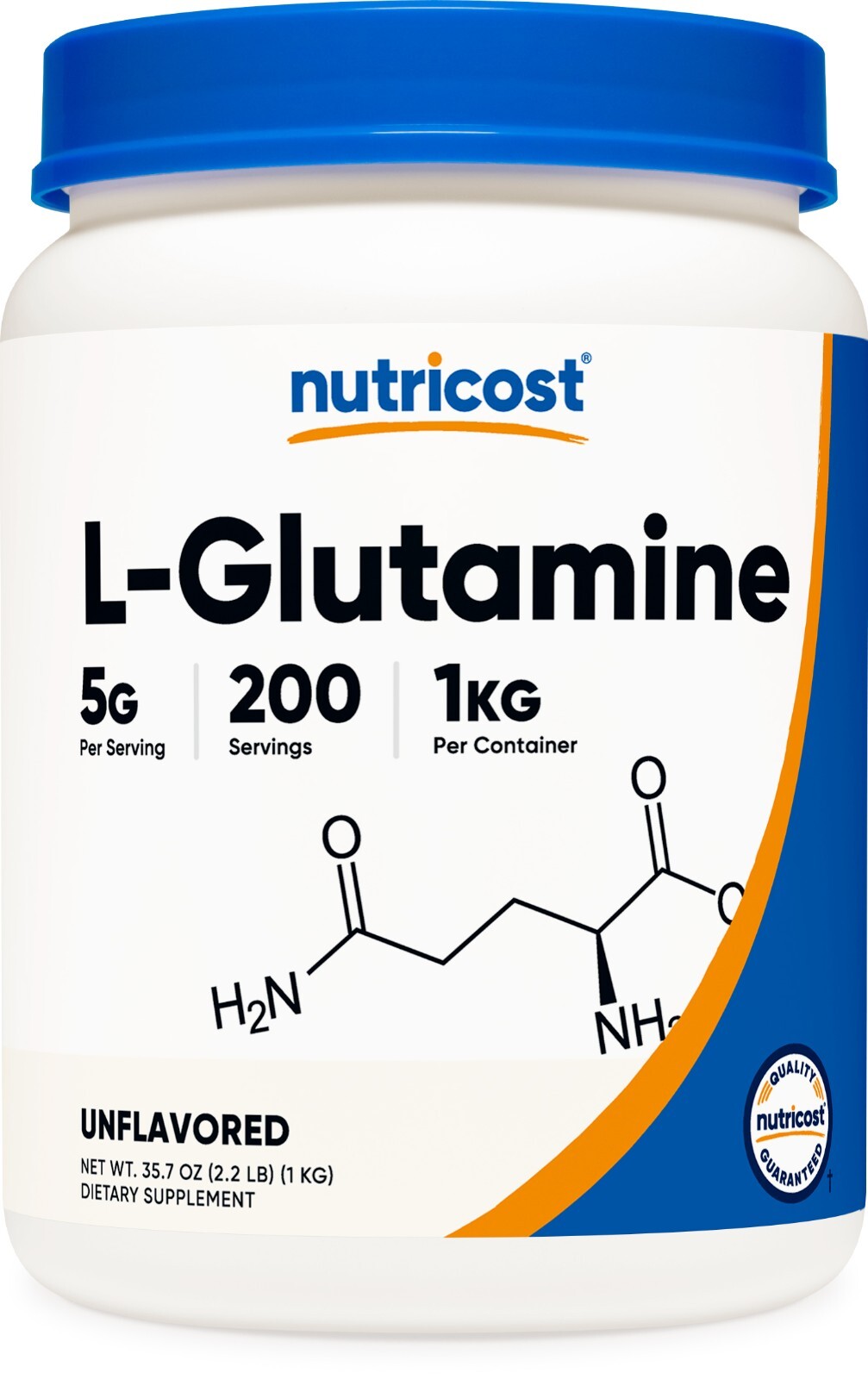 Nutricost L-Glutamine Powder 1 KG – Pure L Glutamine – 5000mg per Serving