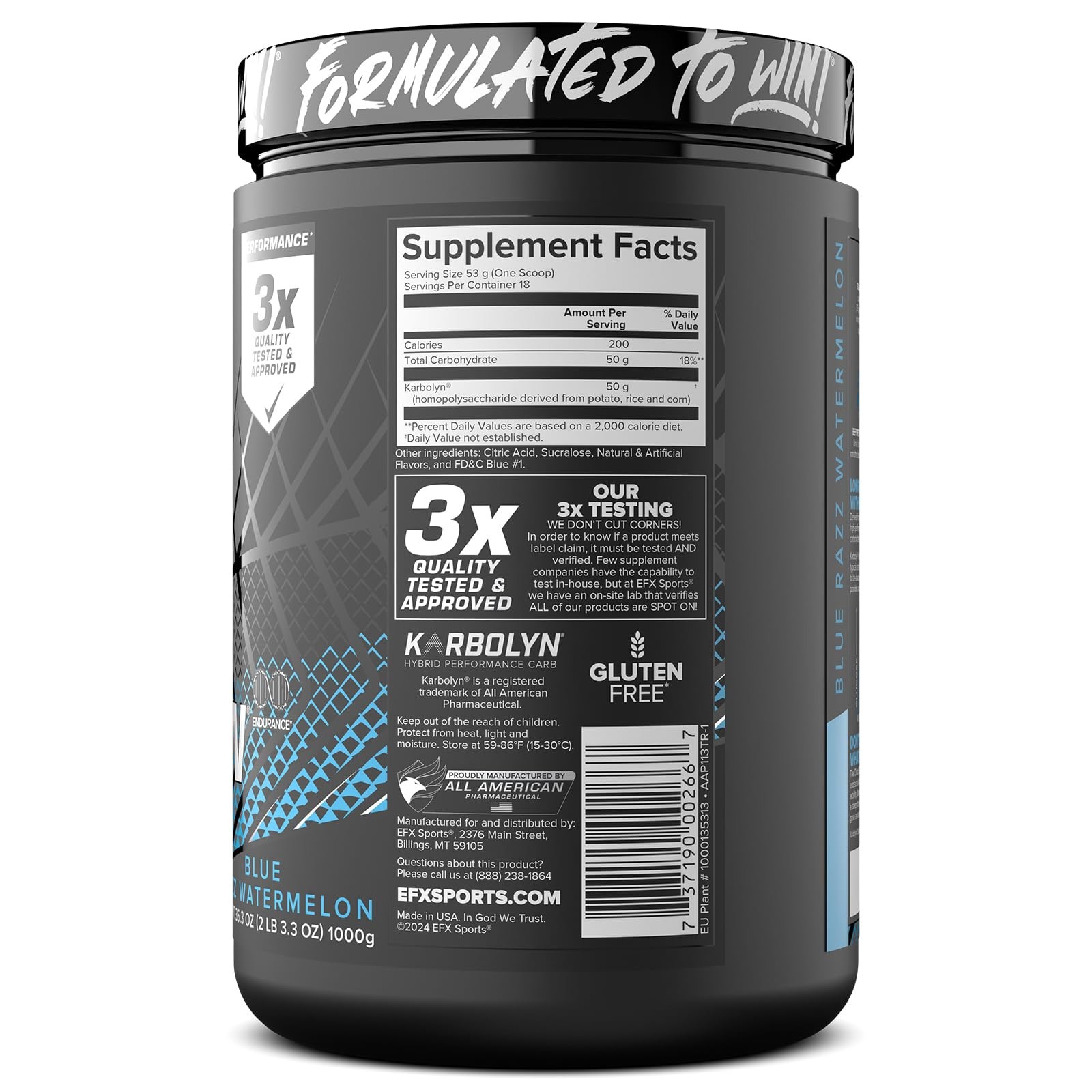 EFX Sports Karbolyn Fuel | FastAbsorbing Carbohydrate Powder | Carb Load, Sus…