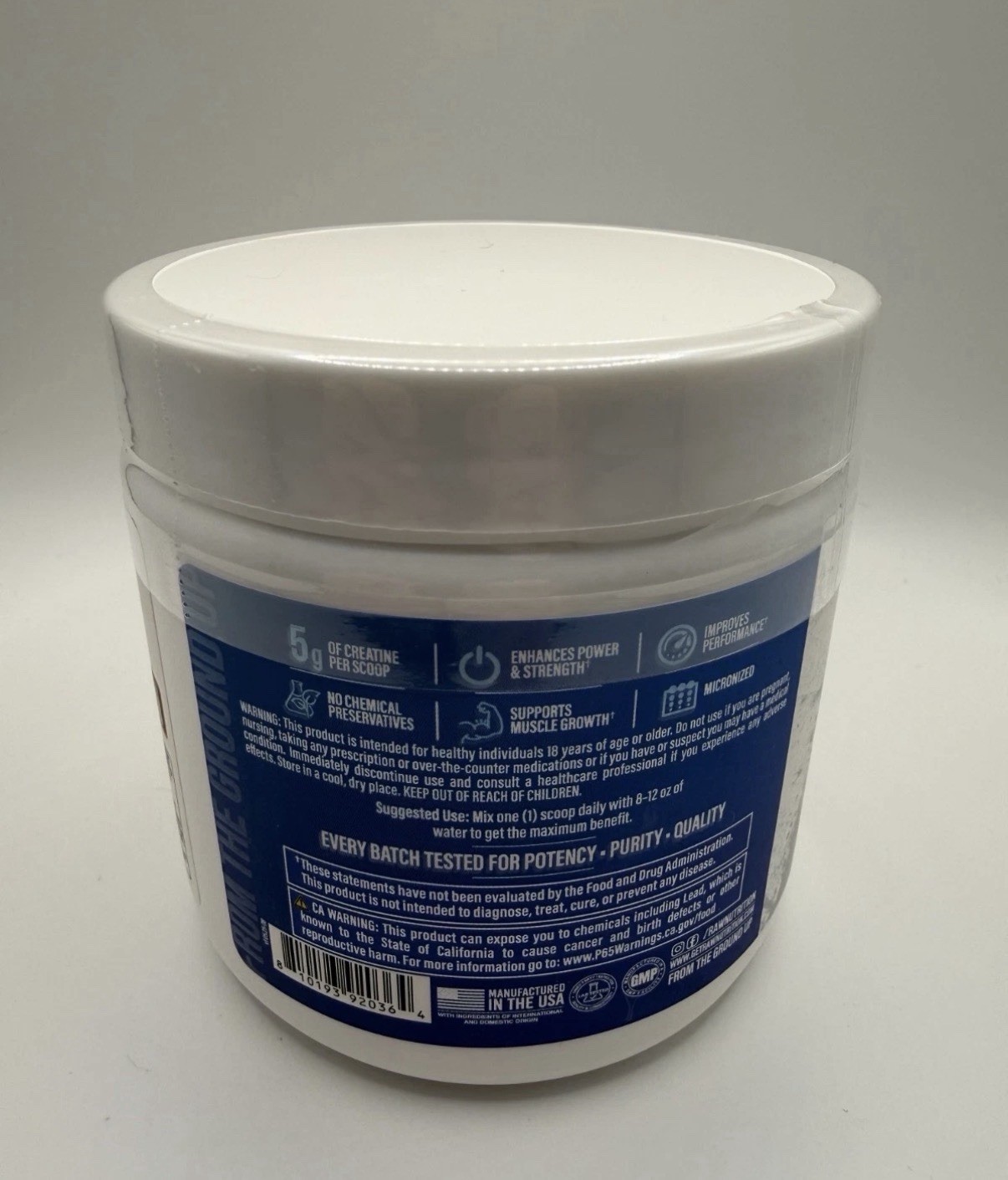 Raw Essentials CREATINE MONOHYDRATE Micronized Blue Raspberry 30 Servings – New