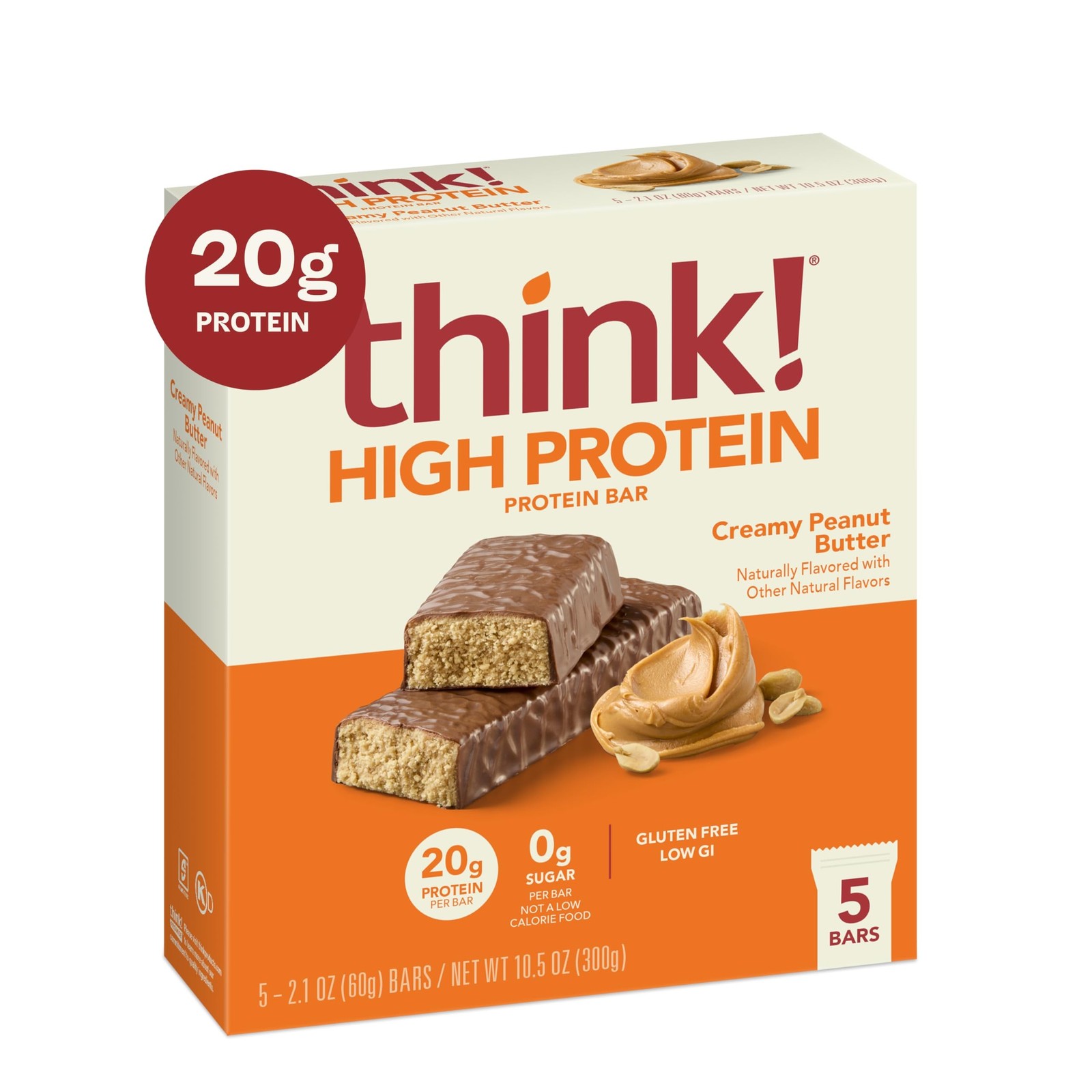 think! Protein Bars, High Protein Snacks, Gluten Free, Kosher Friendly, Cream…