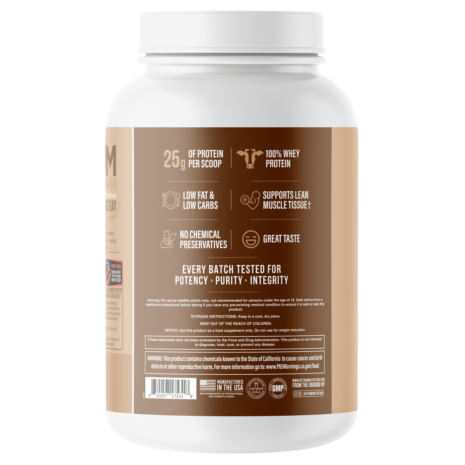 Raw Nutrition BUM Itholate Protein Powder, Growth & Recovery, Chocolate Peanut
