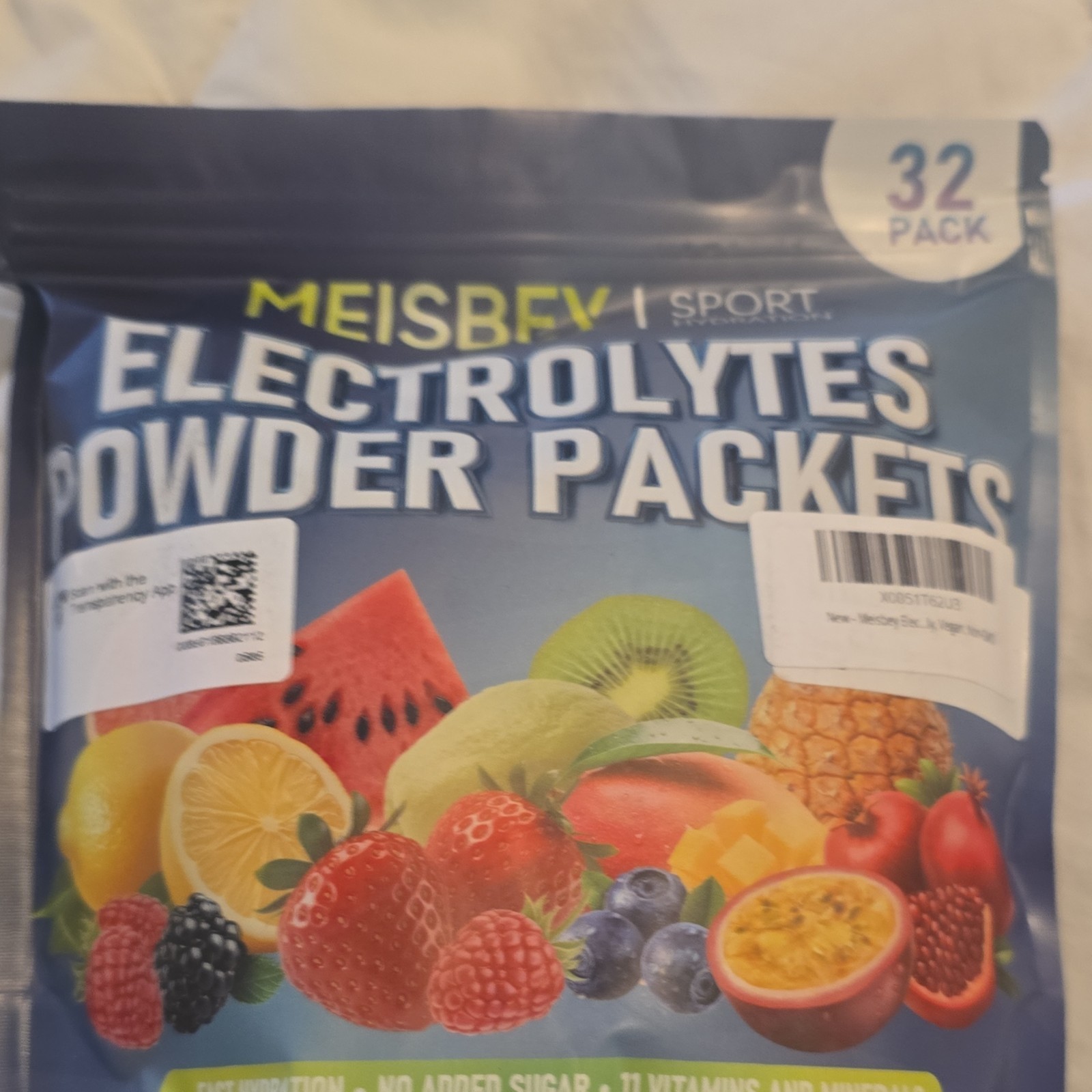 MEISBFY Sport Electrolytes Powder Packets Variety 32 Pack No Added Sugar