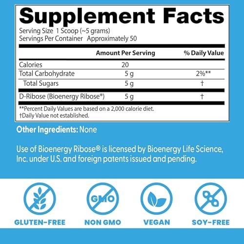 Doctor’s Best D-Ribose with Bioenergy 8.8 Ounce (Pack of 1), Unflavored
