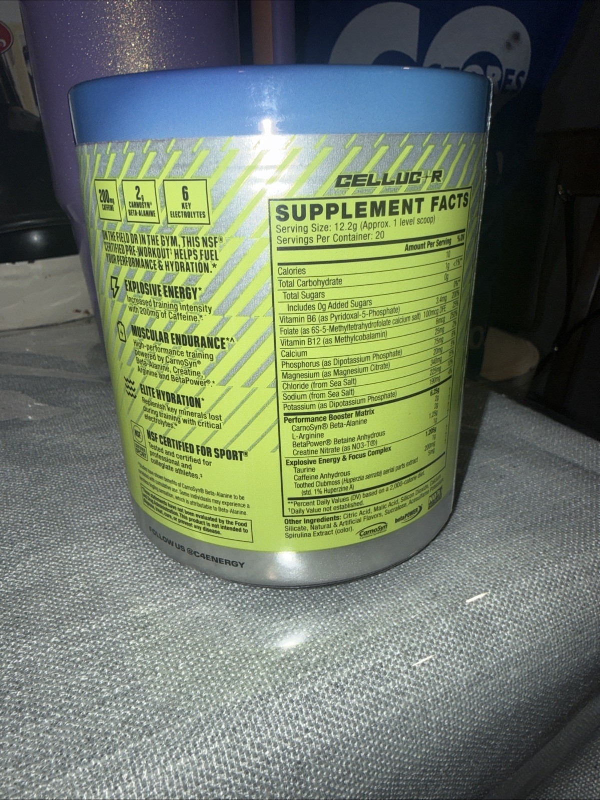 New Sealed C4® Original, Pre-Workout, Icy Blue Razz, 267 oz (8.6oz) Exp 08/26