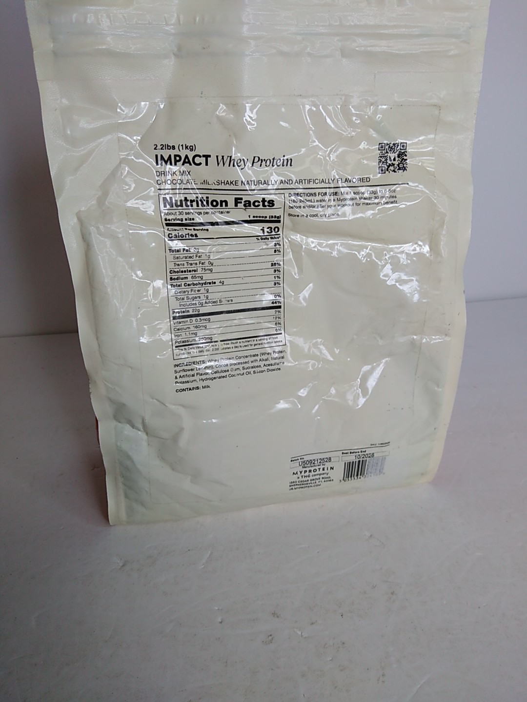 MyProtein Impact Whey Protein Isolate 2.2 Lbs Chocolate Drink Mix Exp 10/2026
