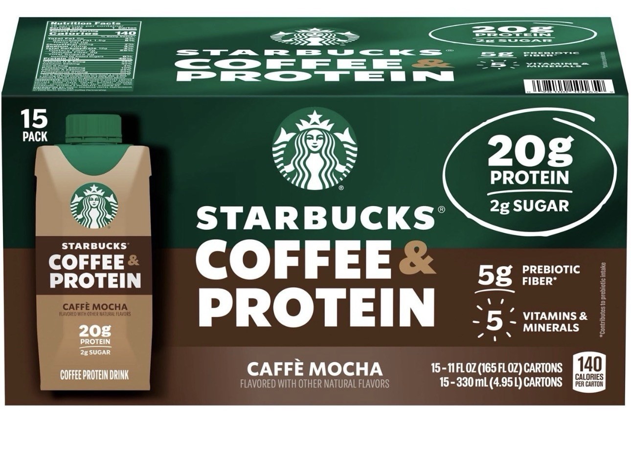 Starbucks Coffee & Protein Cafe Mocha Drink, 11 oz., 15 pk.