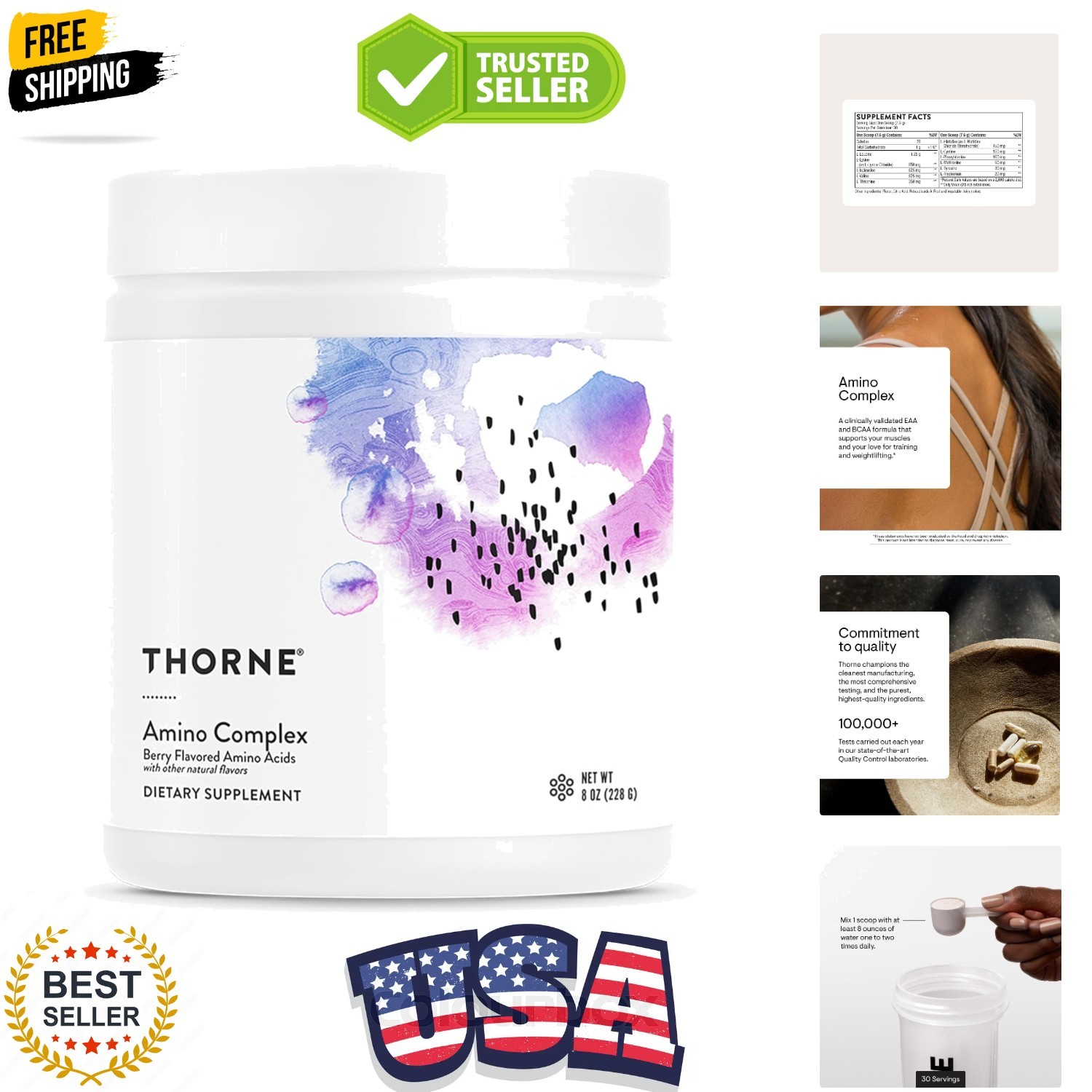 Amino Complex – Clinically-Validated EAA and BCAA Powder for Pre or Post-Work…