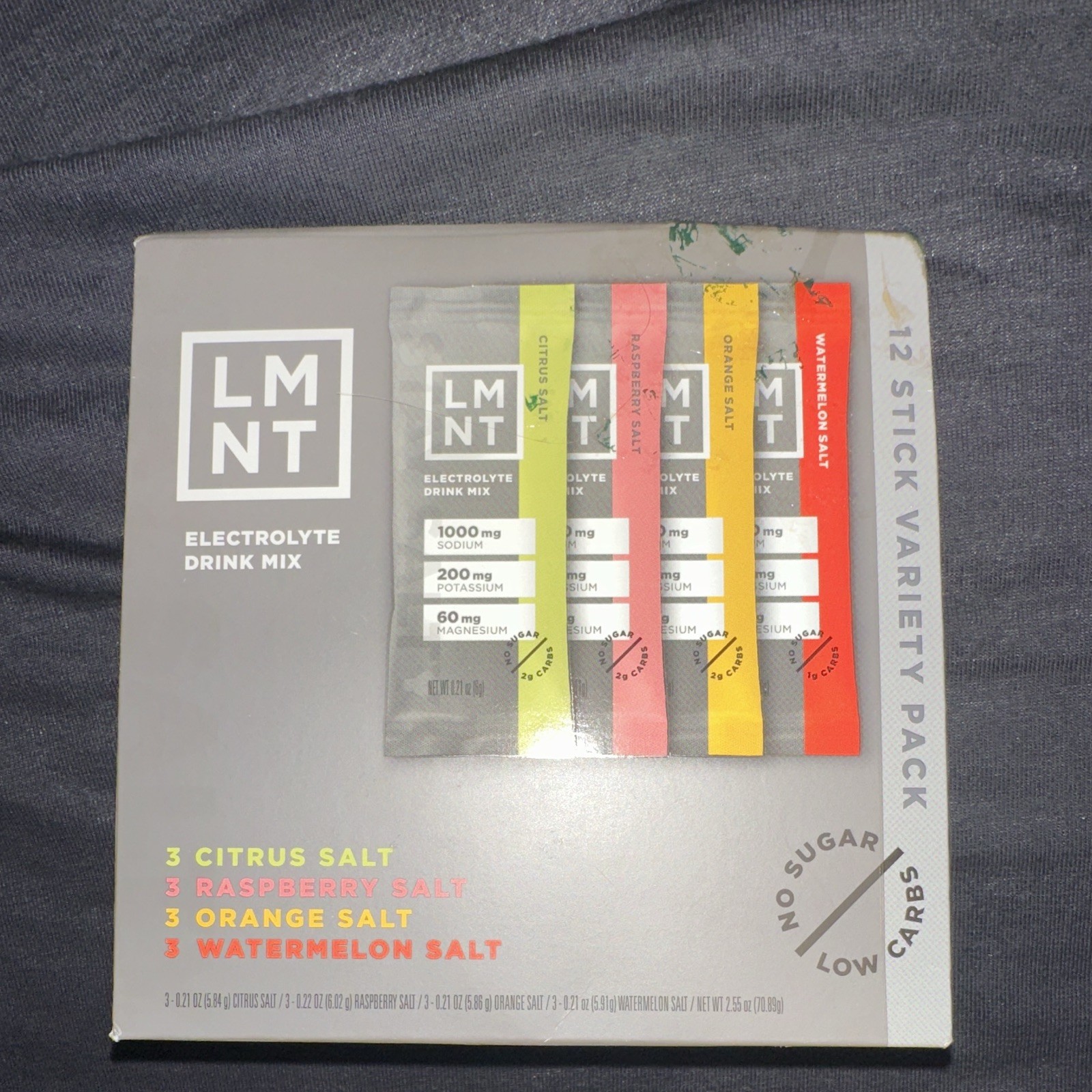 LMNT Electrolyte Drink Mix Variety Pack 12 Sticks Sugar-Free Vegan Exp 05-2027