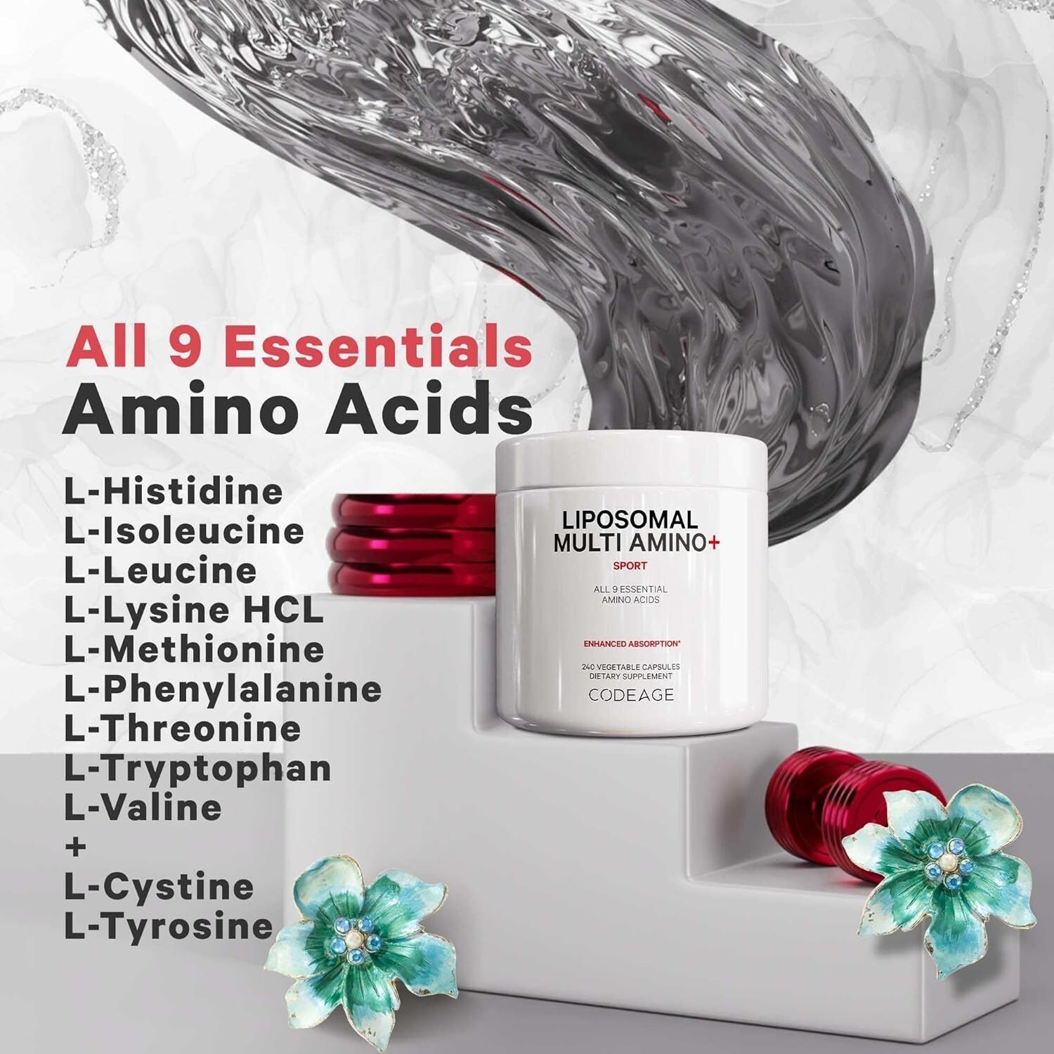 Multi Amino+ BCAA & EAA Supplement, 9 Essential Amino Acids, Liposomal Delivery