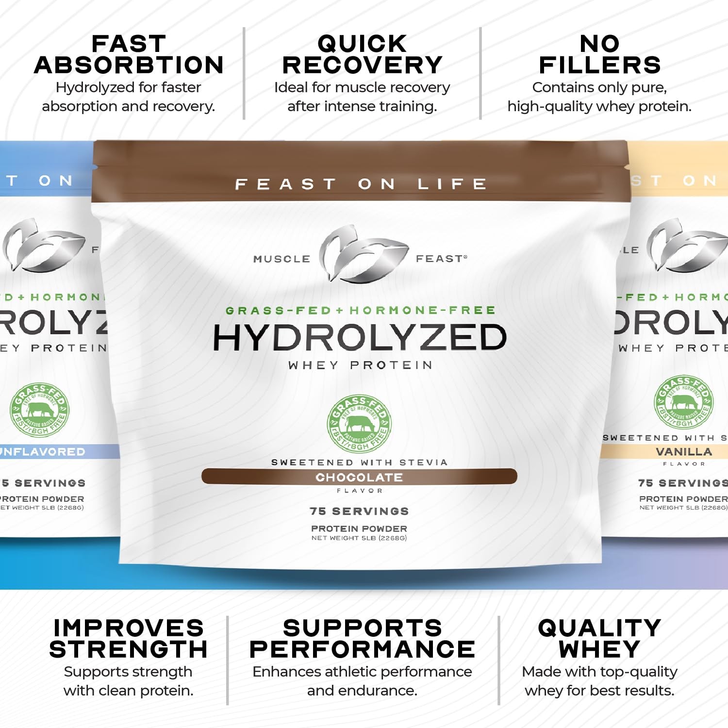 Muscle Feast Hydrolyzed Whey Protein Powder Grass Fed And All Natural