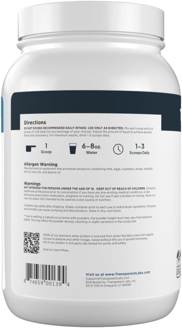 Naturally Flavored Grass-Fed Whey Protein Isolate – 30 Servings, 28g Protein