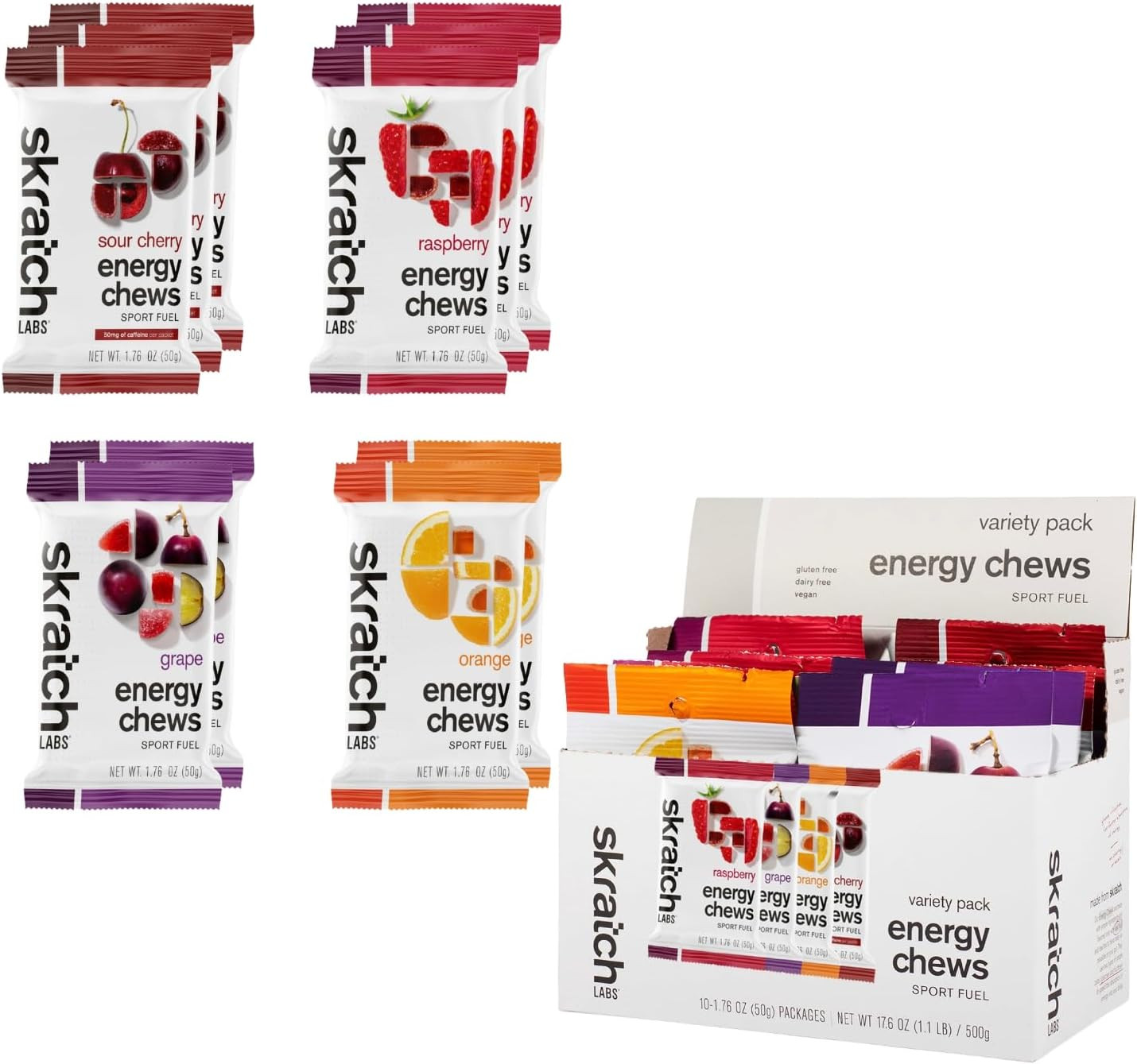 Energy Chews | Gummies for Running, Cycling & Endurance Quick Carbs for Athletes