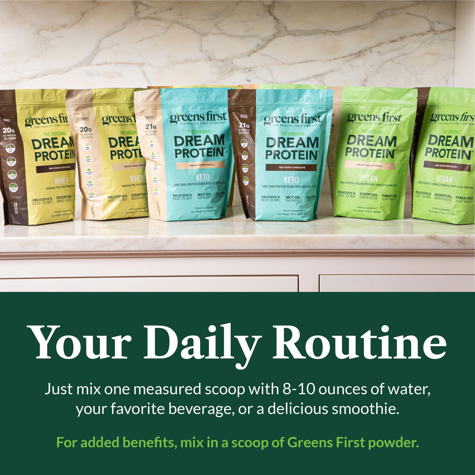 Greens First Dream Protein Plant-Based Vegan Powder – USDA Organic Pumpkin, Hemp