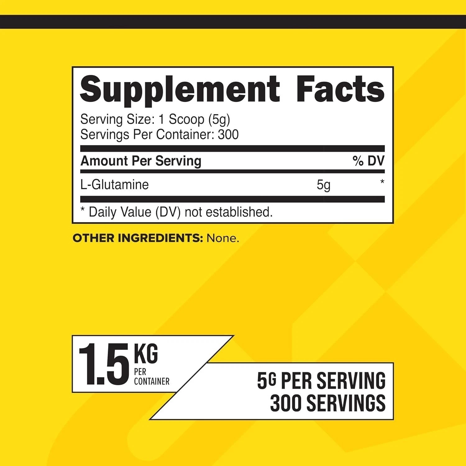 Unflavored L-Glutamine Powder 1.5KG 300 Servings NSF GMP Certified