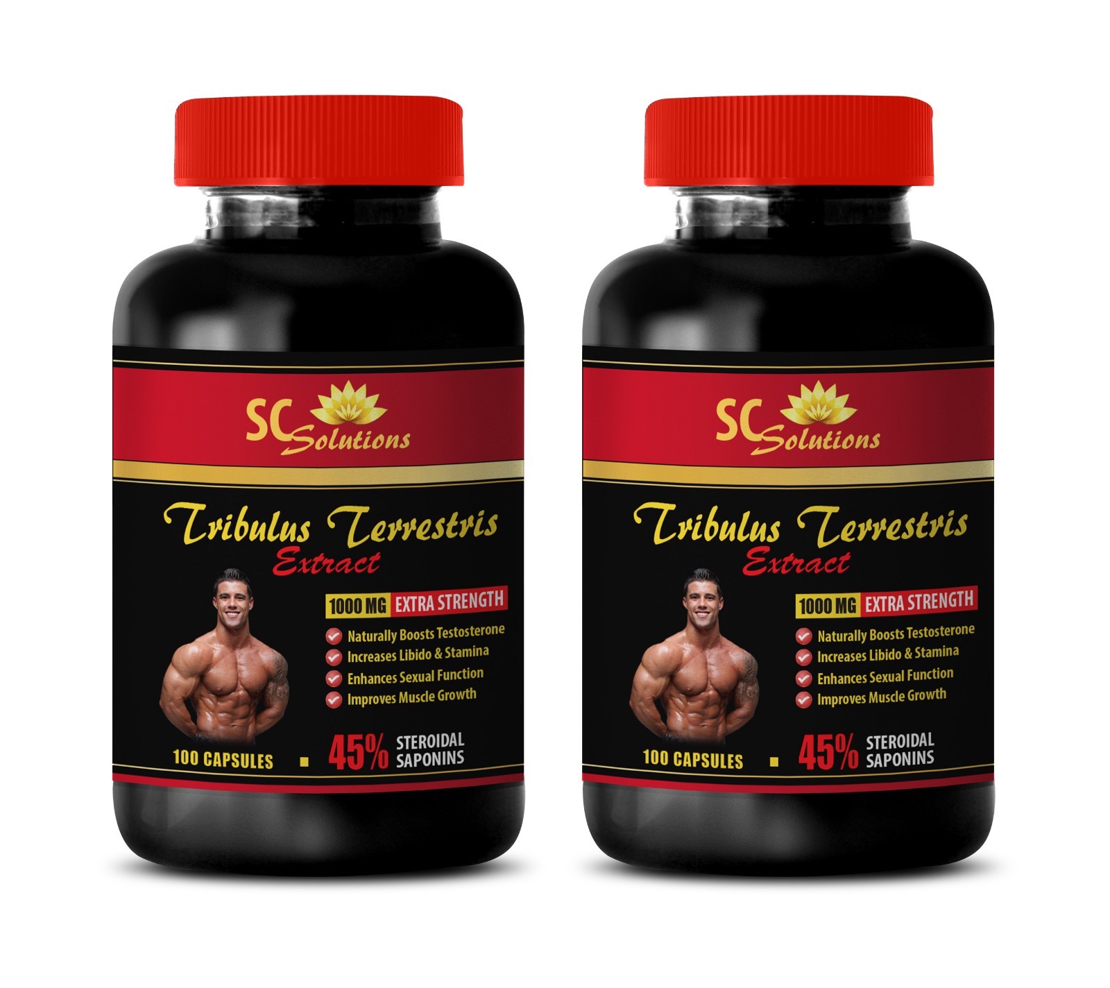 Muscle Mass Gainer – TRIBULUS TERRESTRIS 1000mg natural 2 Bottles 200 Capsules