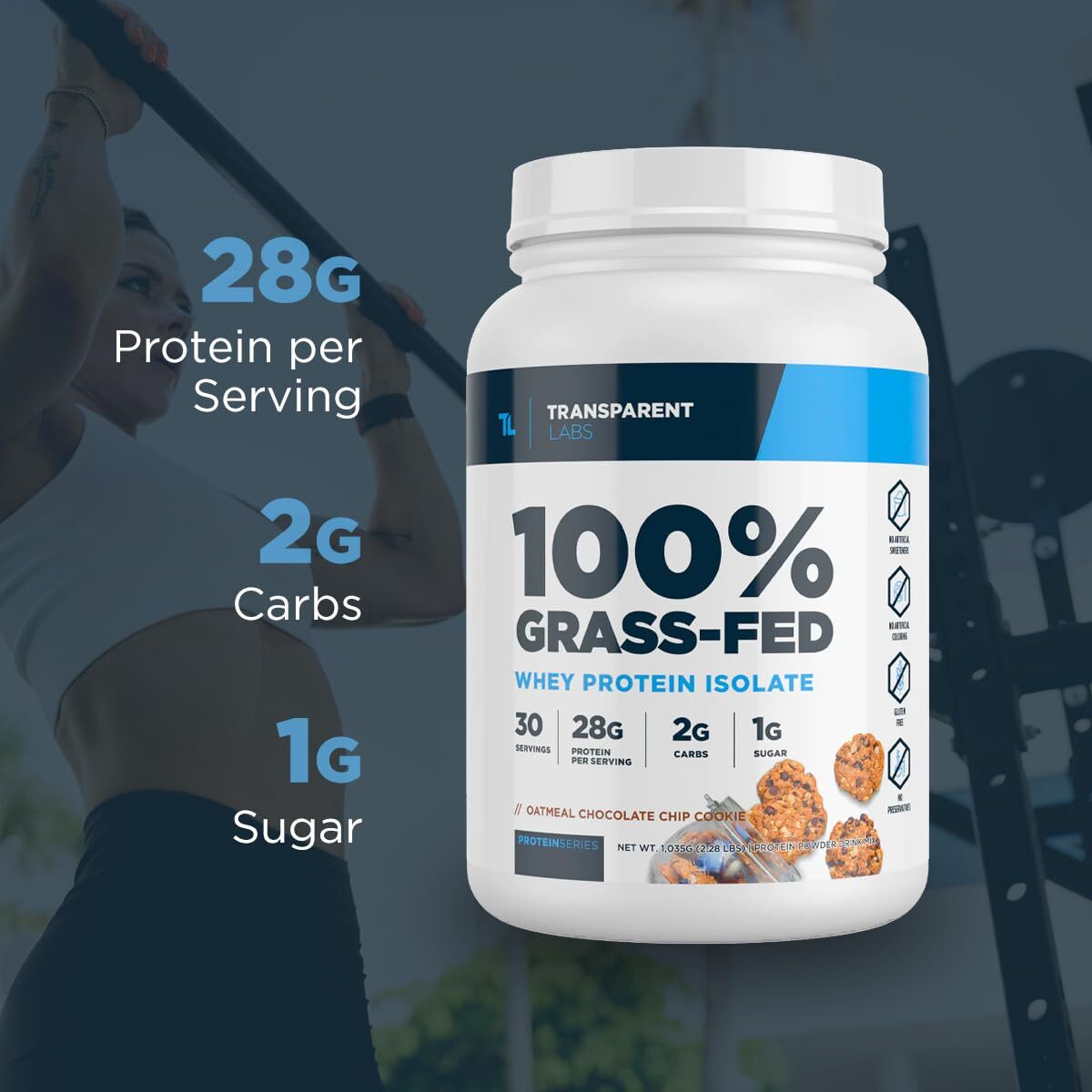 Transparent Labs 100 Grass Fed Whey Protein Isolate 30 Servings 28g Protein