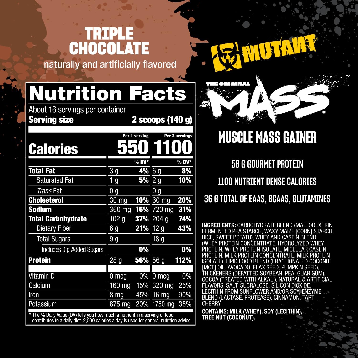 Mutant Mass | Weight Mass Gainer Protein Powder – high Calorie Protein Powder…